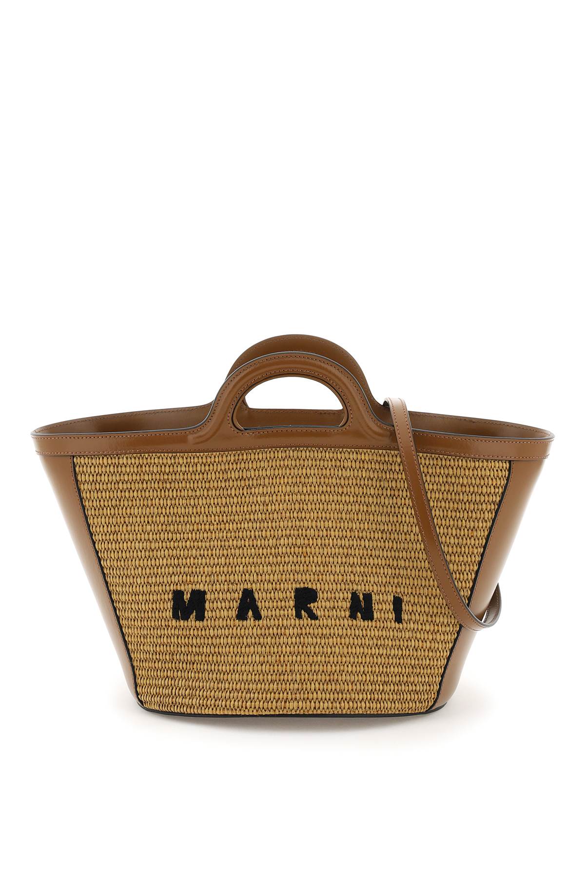 Brown Leather Blend Tropical Bag
