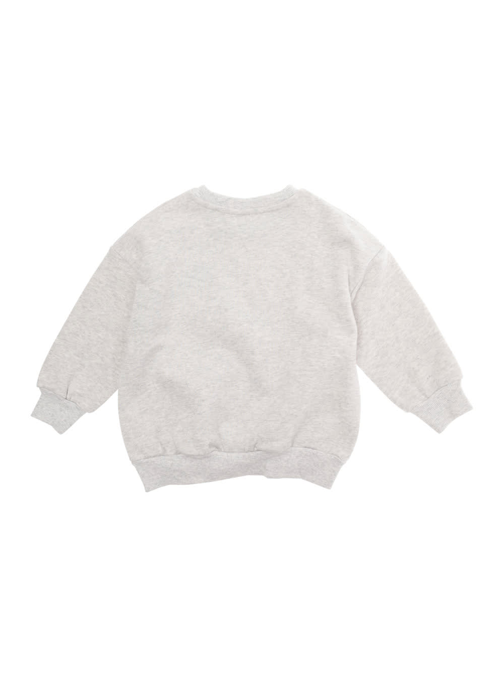 Shop Mini Rodini Grey Crewneck Sweatshirt With Embroidered Detail On The Front In Cotton Baby