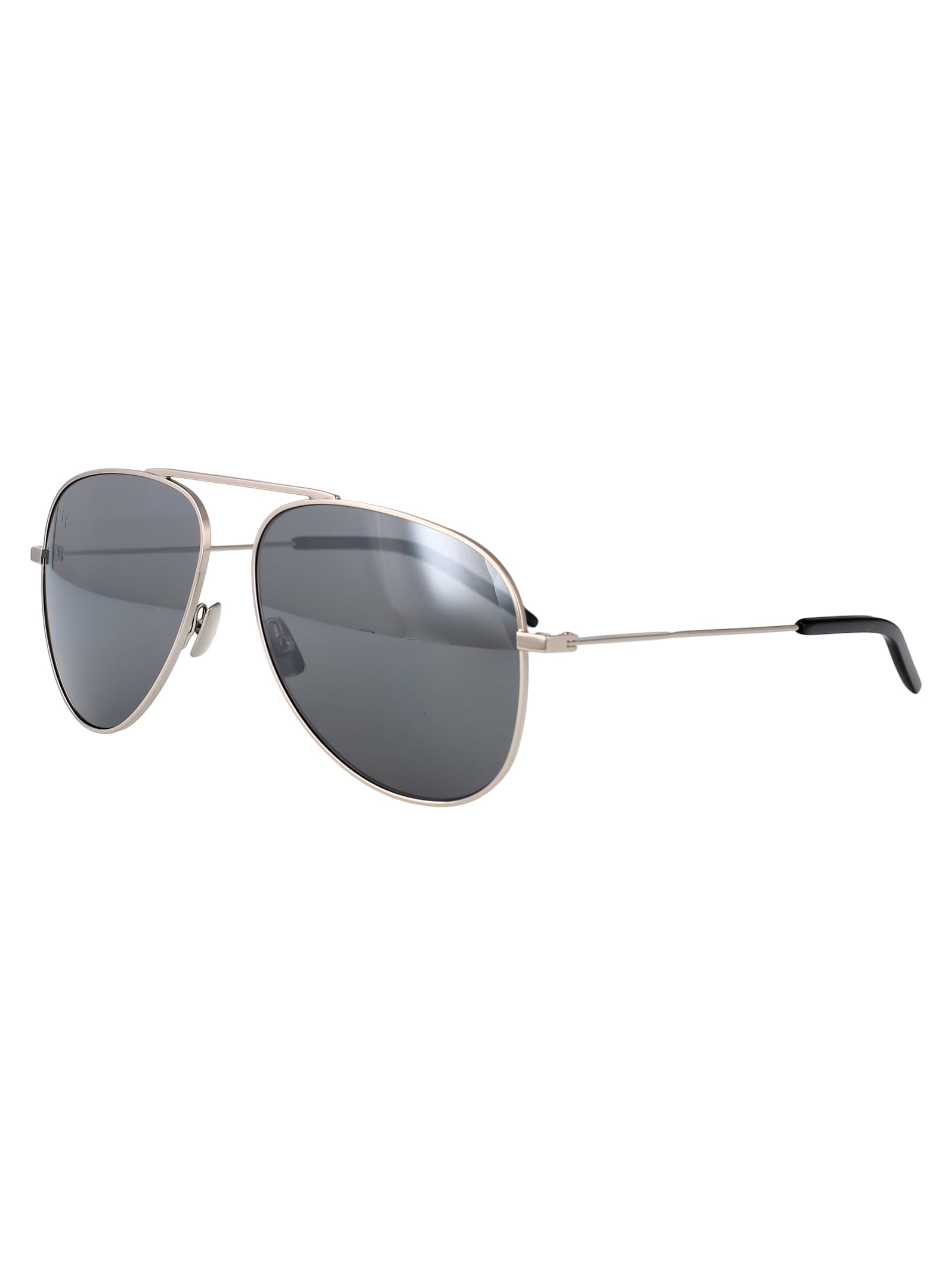 Saint Laurent Silver-silver-silver Metal Sunglasses