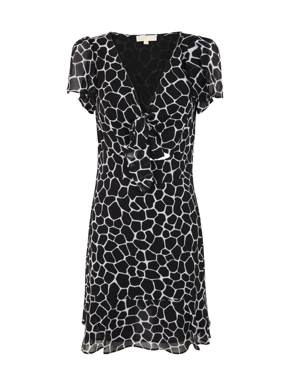 Michael Michael Kors Women's Nubian Giraffe-print Minidress In White And Black
