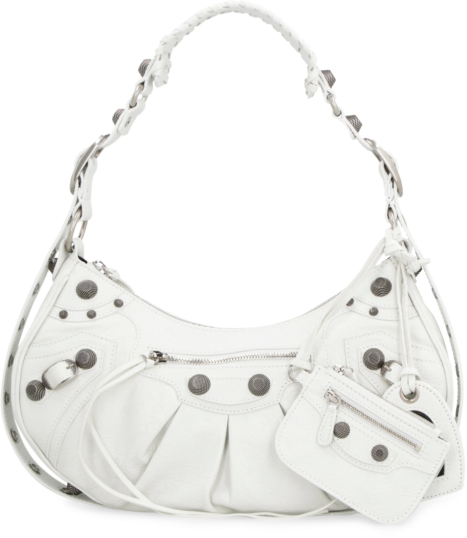 Shop Balenciaga Le Cagole Piccola Leather Crossbody Bag In White