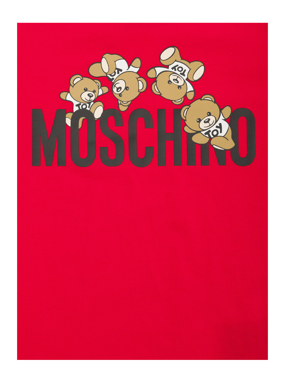 Shop Moschino Red Crewneck T-shirt With Logo Print In Cotton Boy