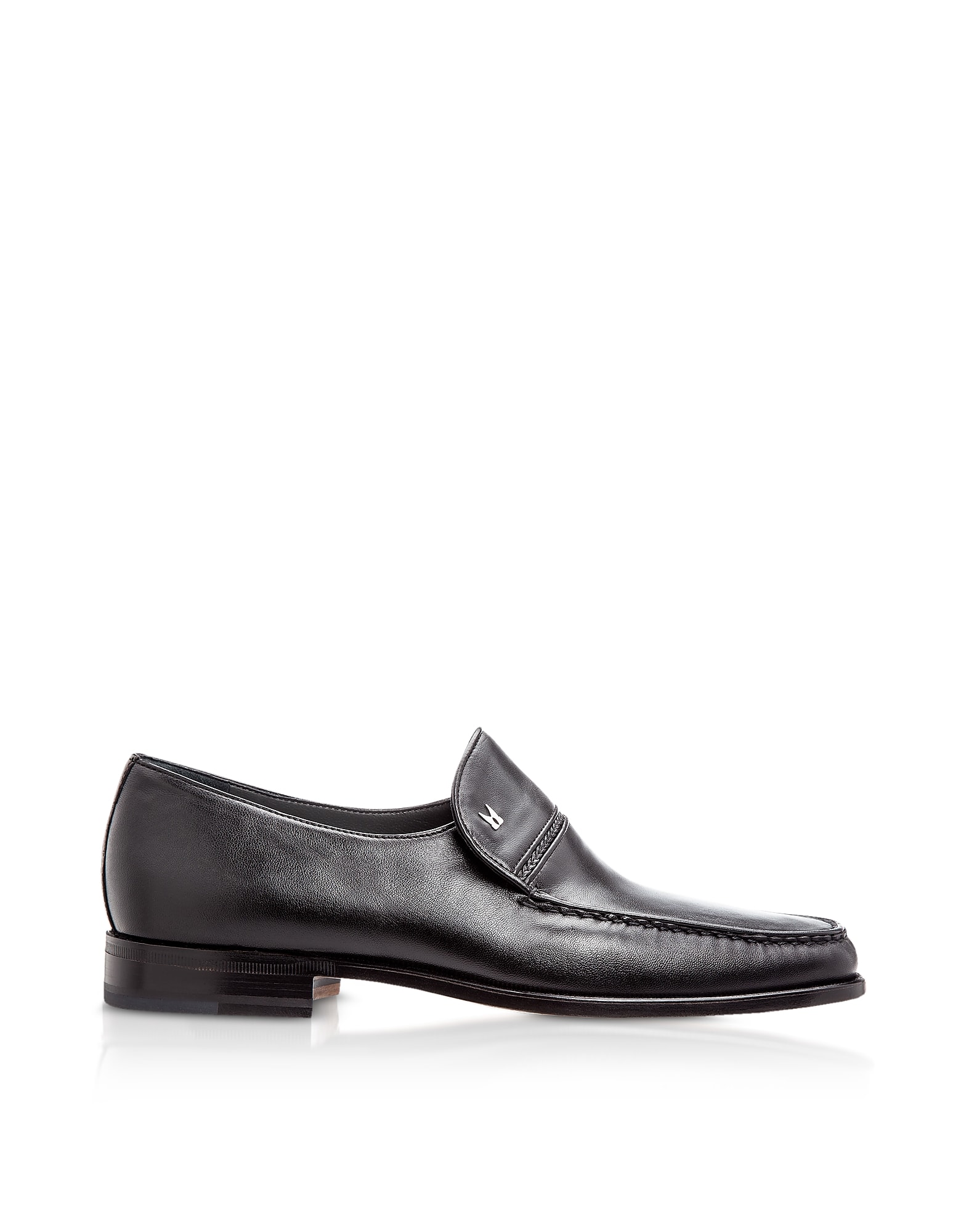 Moreschi Bonn Black Lambskin Loafer Shoes
