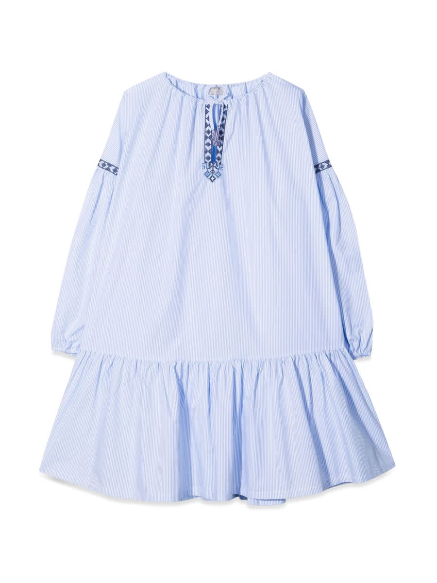 Shop Il Gufo Light Blue M/long Dress In Azure