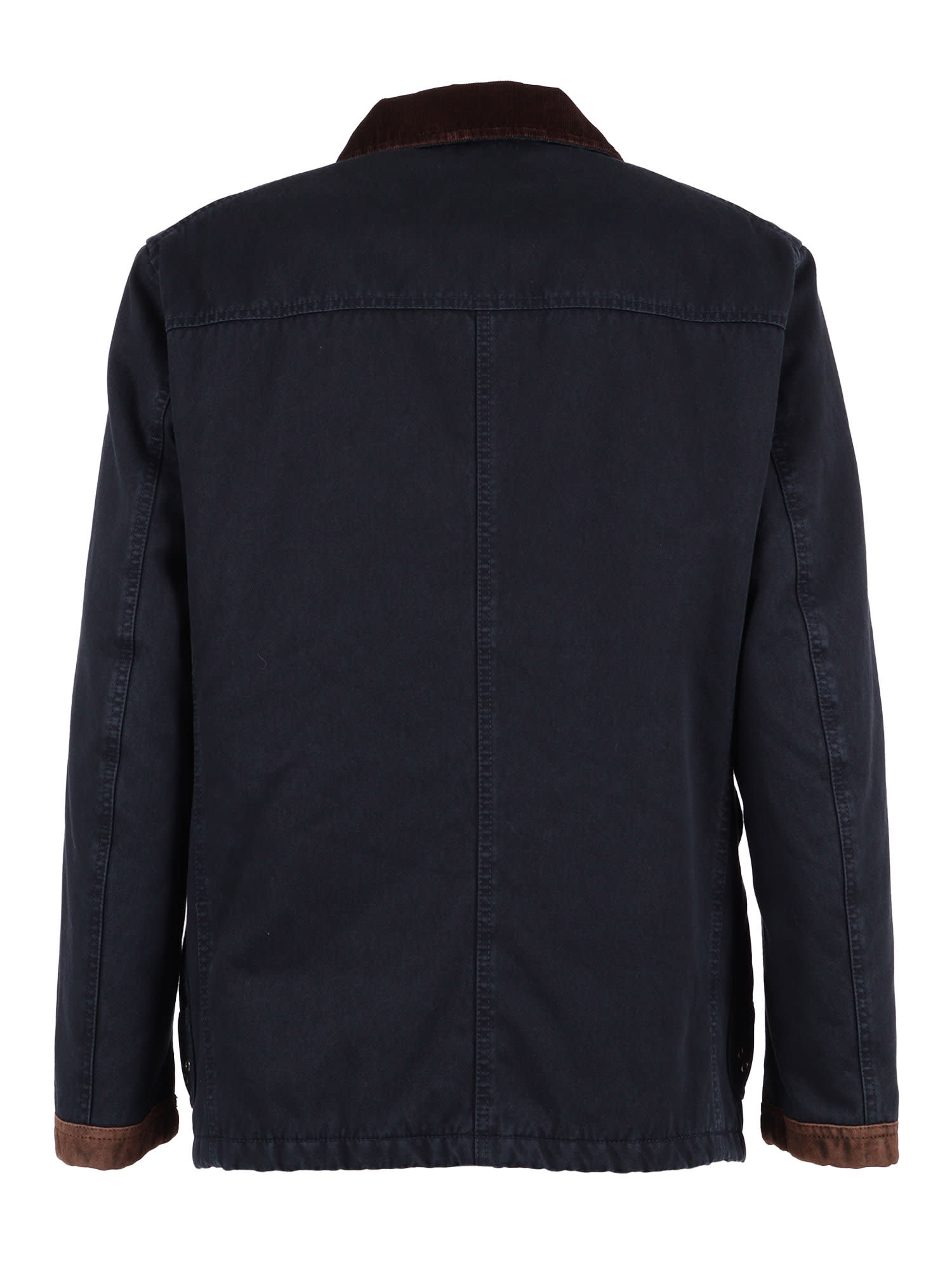 Fay Wool Blend Jacket With Front Pockets And Contrast Collar In Multi