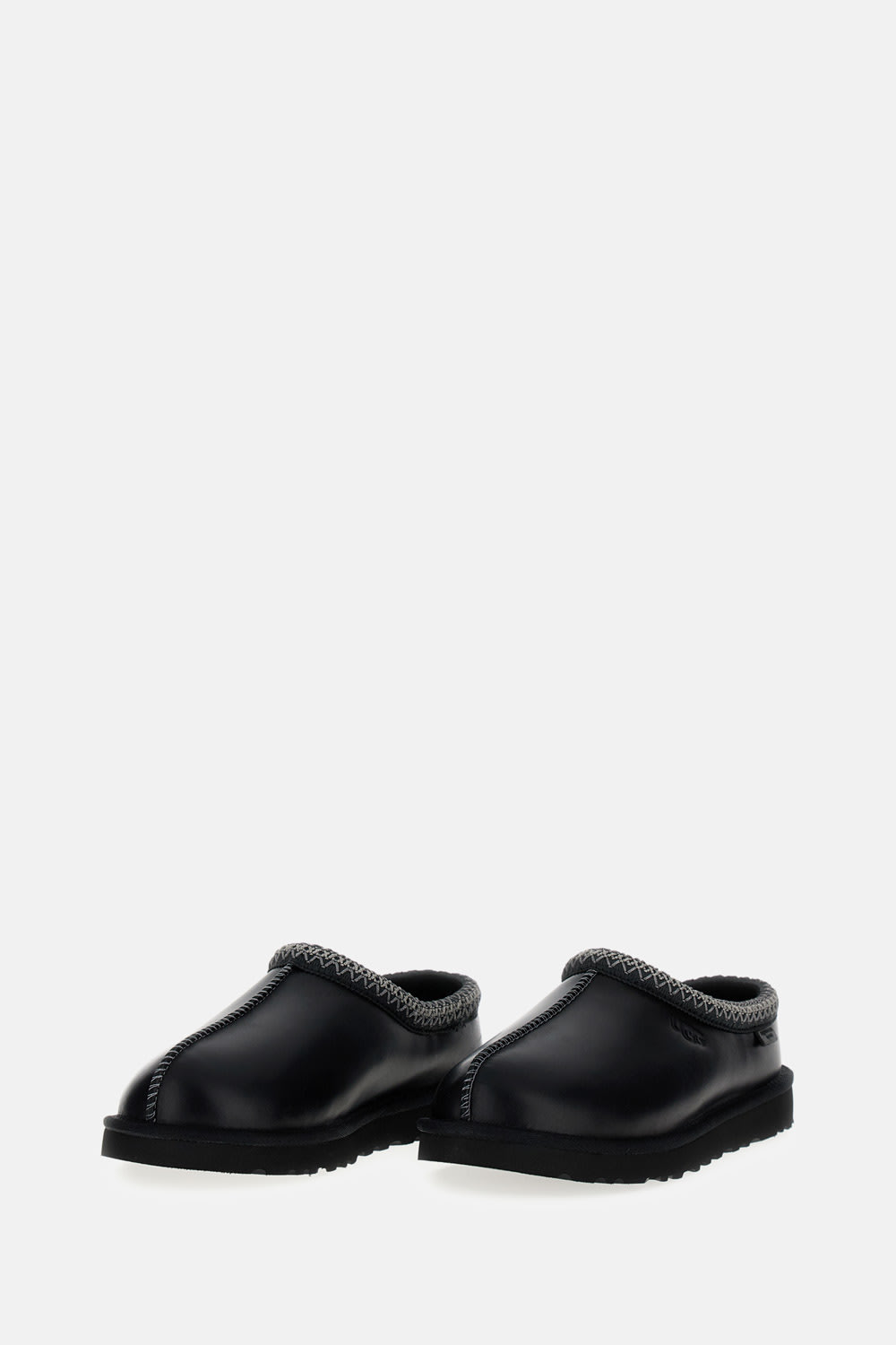 Ugg Black Tasman Leather Regenerate Mules In Black