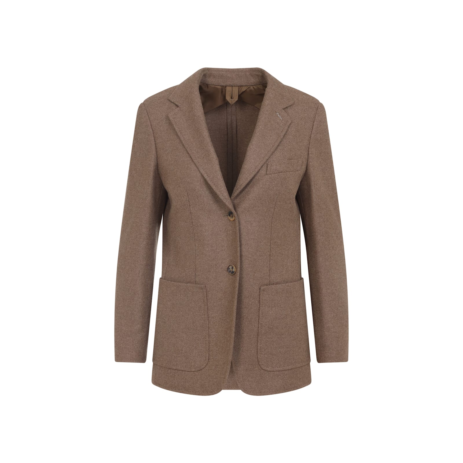Max Mara Alpaca Cashmere Camel Yak Tailored Jacket In Brown
