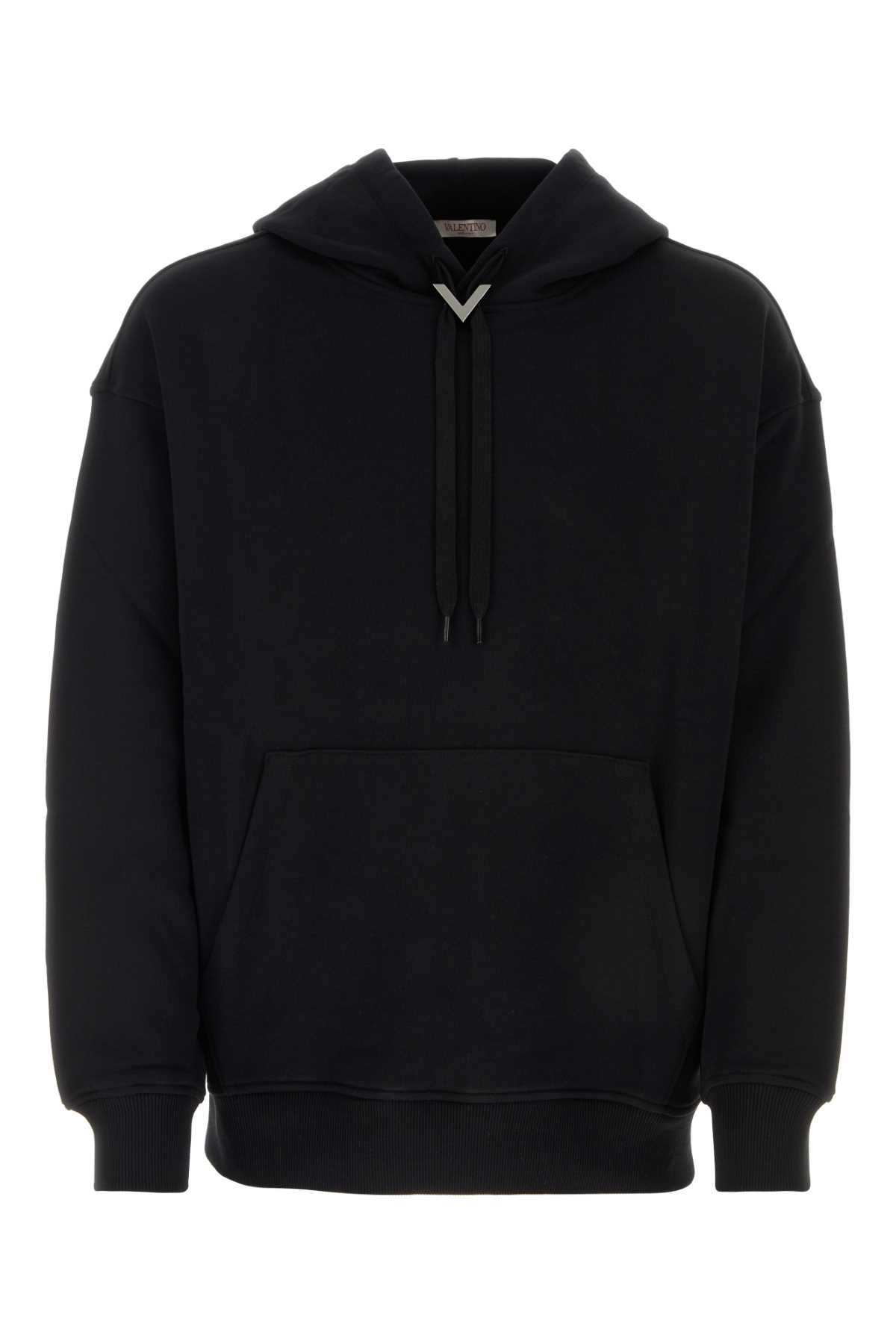 Shop Valentino Black Cotton Sweatshirt In Nero