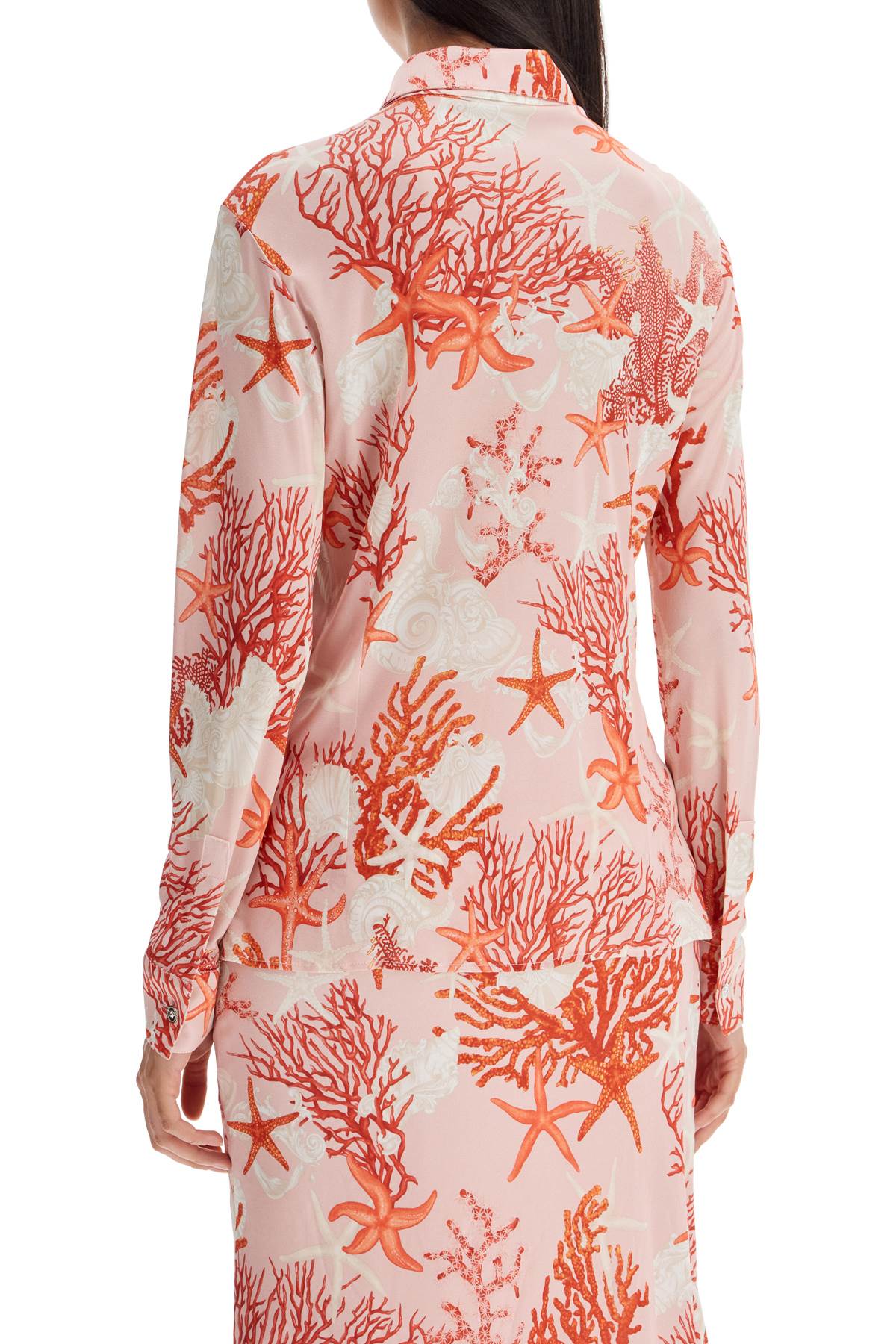 Shop Versace Baroque Sea Jersey Shirt In Rosa