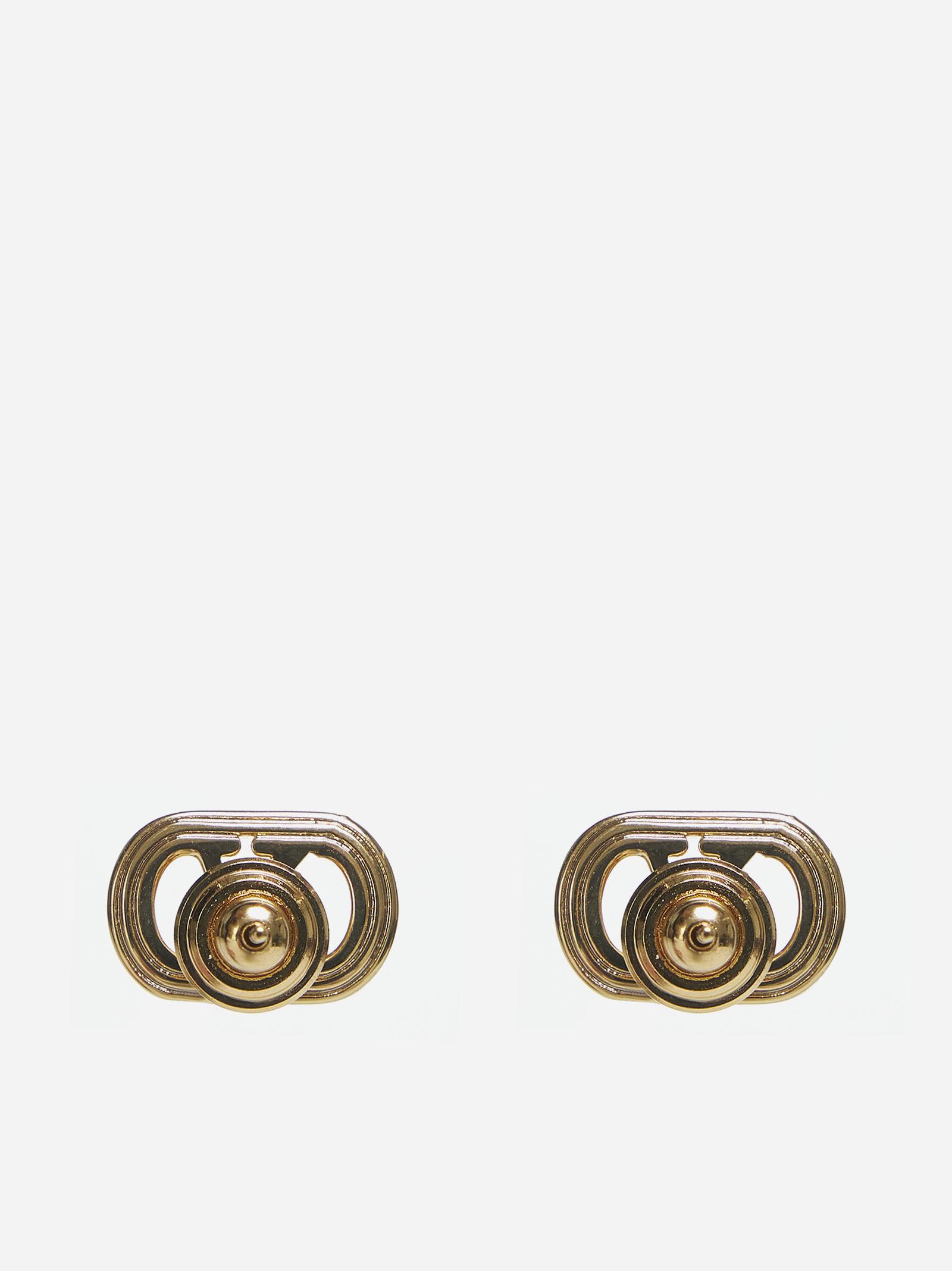 Valentino Oval Earrings In Gold