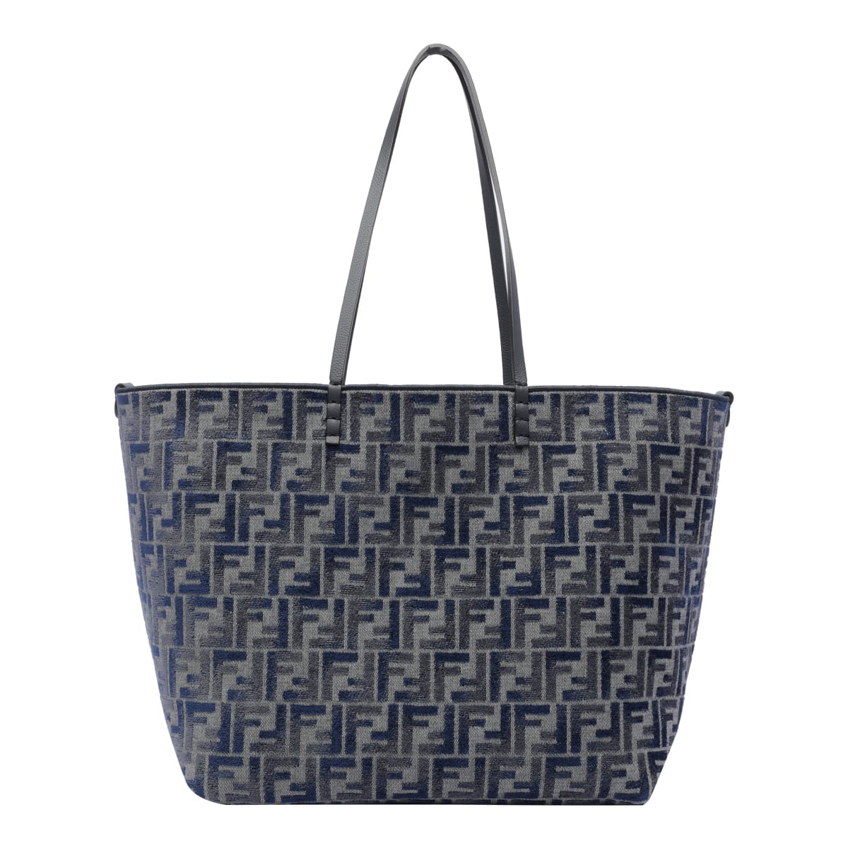 Shop Fendi Ff Roll Shopping Bag Large In Pqk Blu Grigio