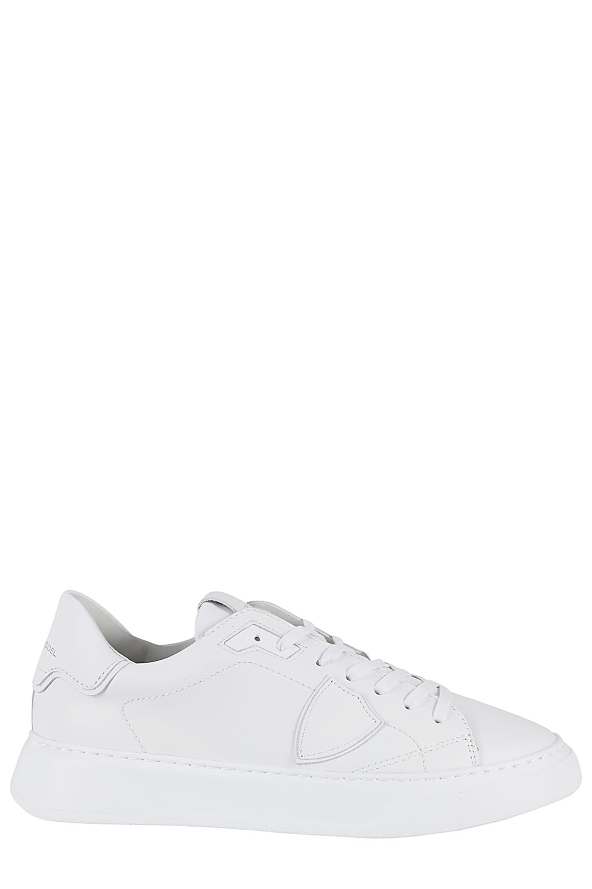 Shop Philippe Model Temple Low Man In Veau Blanc