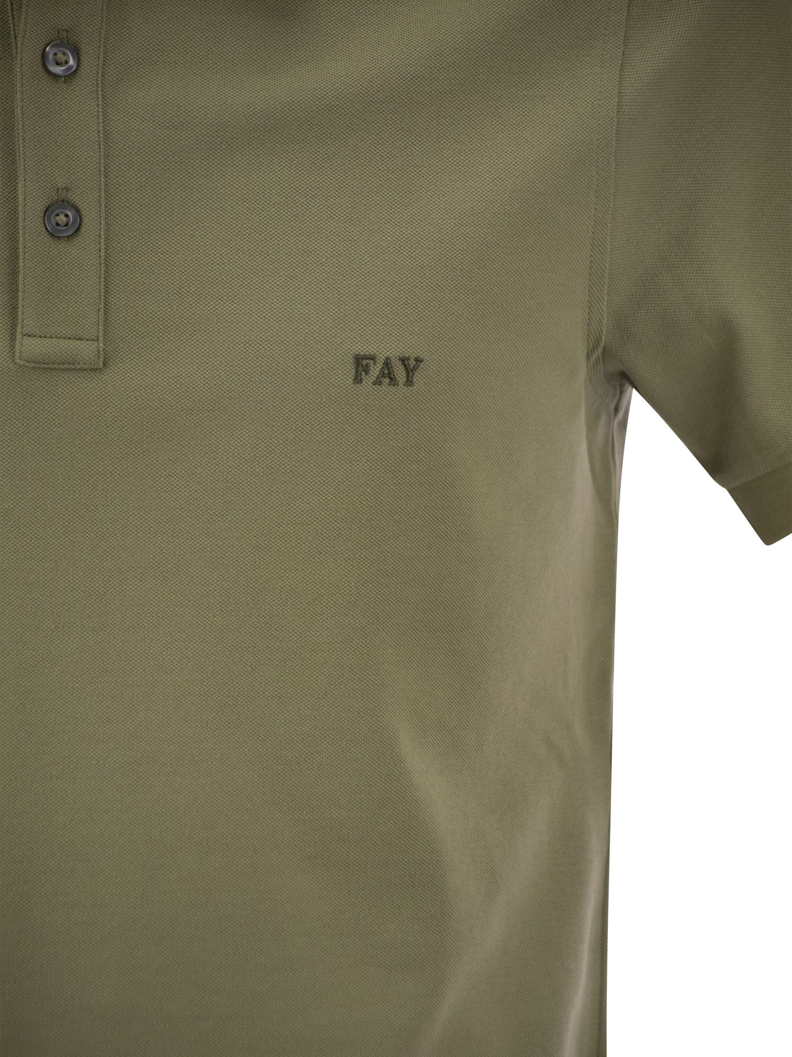 Shop Fay Stretch Polo In Beige