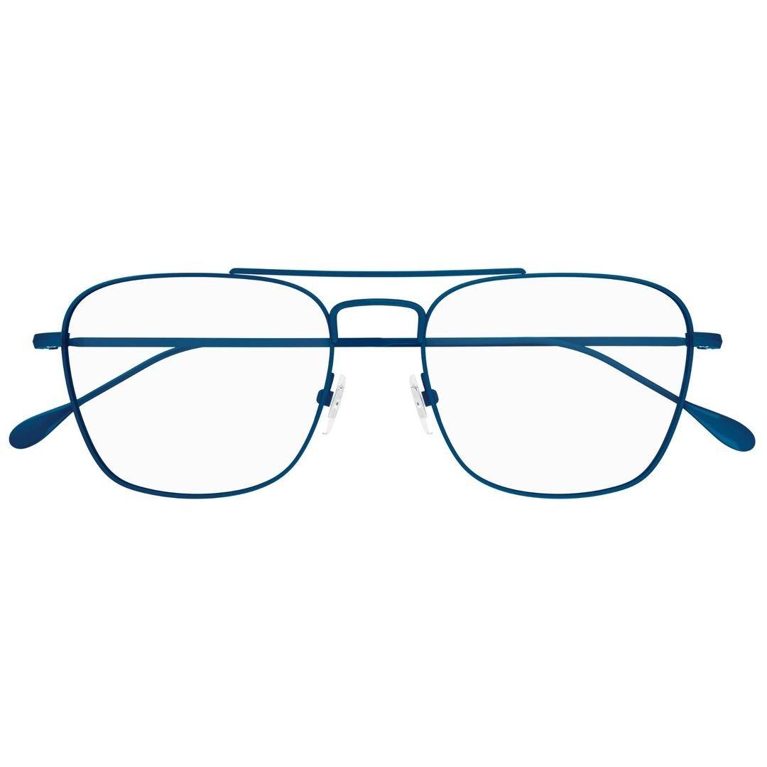 Shop Gucci Rectangle Frame Glasses In 001 Blue Blue Transparent