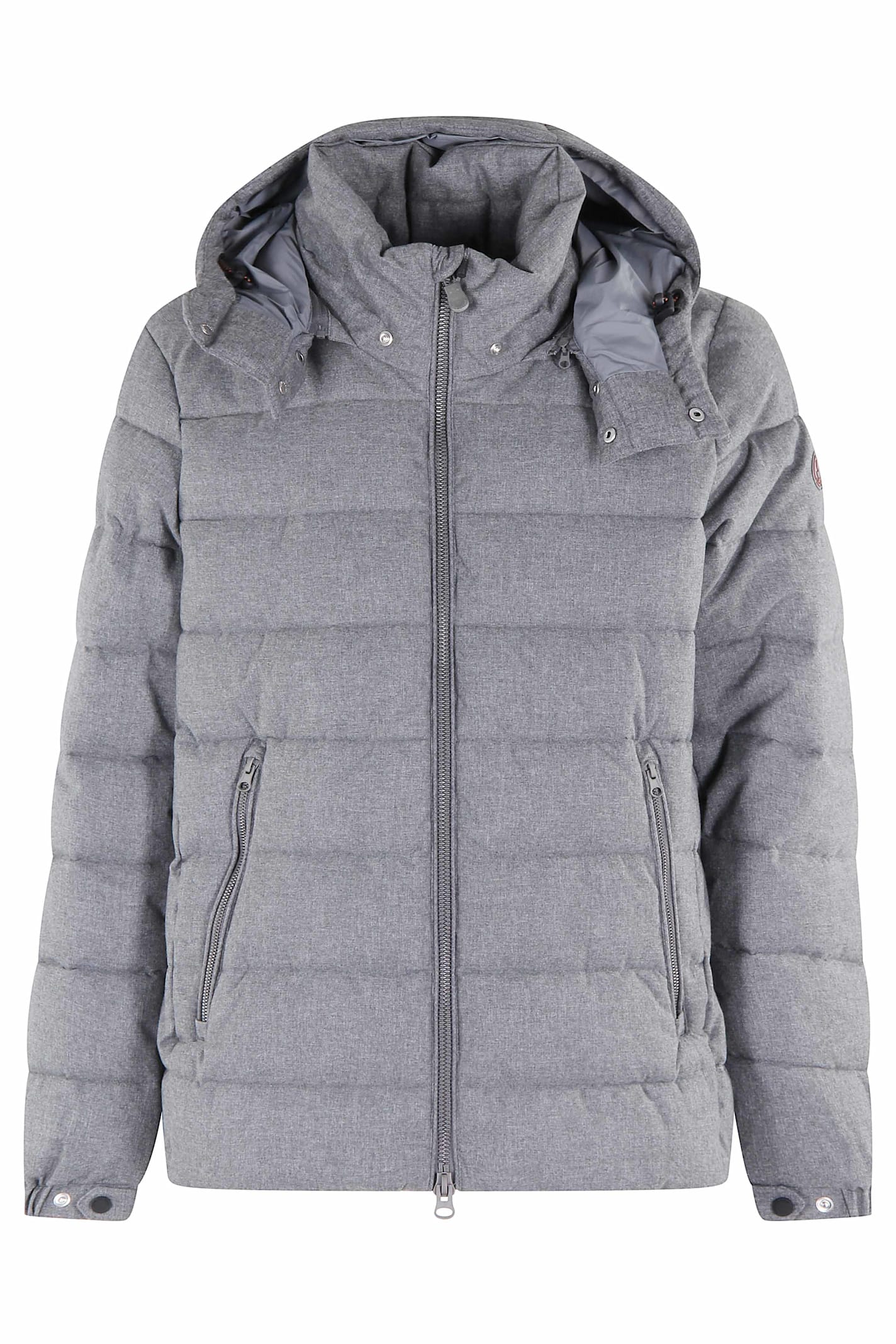 Save The Duck Constantin Flannel-effect Puffer Jacket In Gray