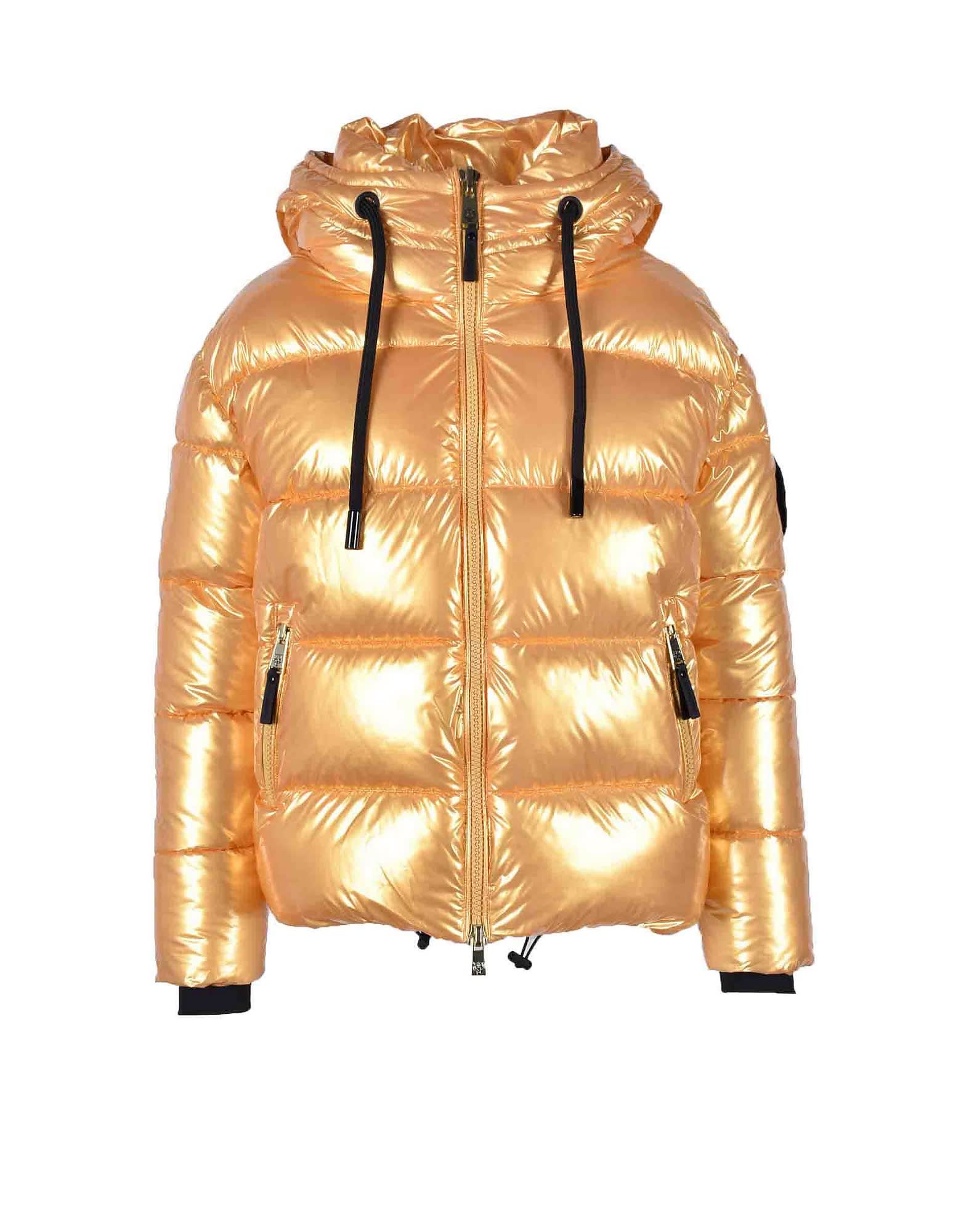 Philipp Plein Womens Gold Padded Jacket
