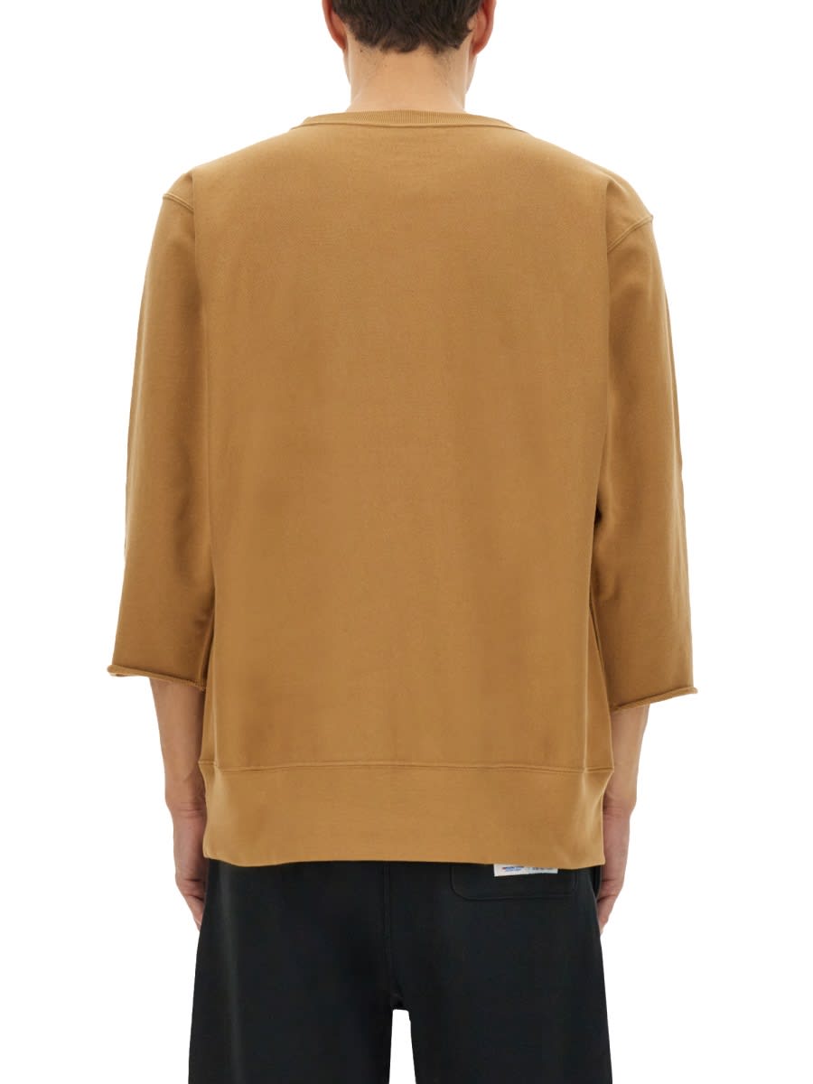 Undercover Tan Champion Edition Beaded Logo Appliqué Sweatshirt In Beige