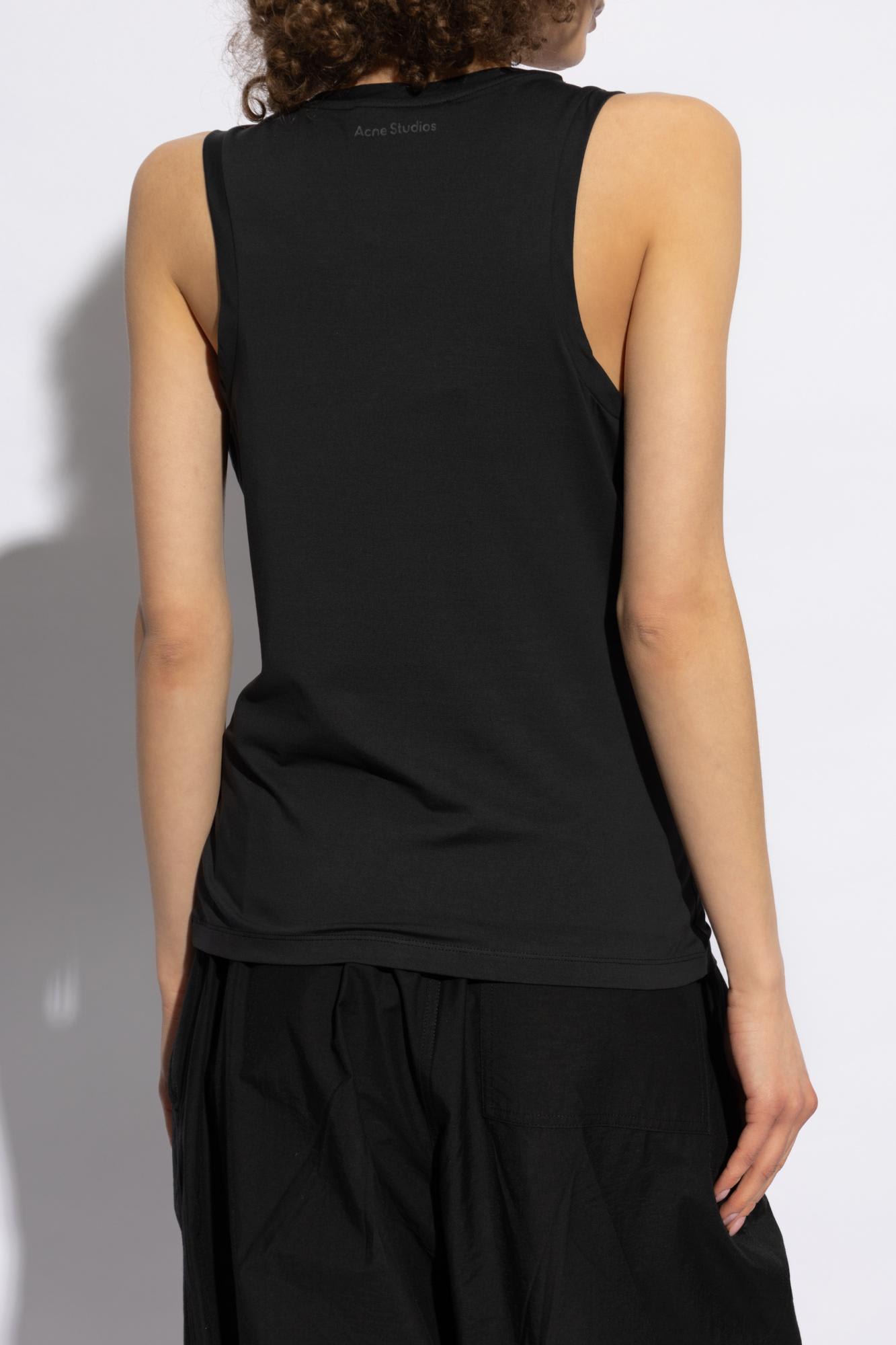 Acne Studios Logo Patch Jersey Tank Top In Black