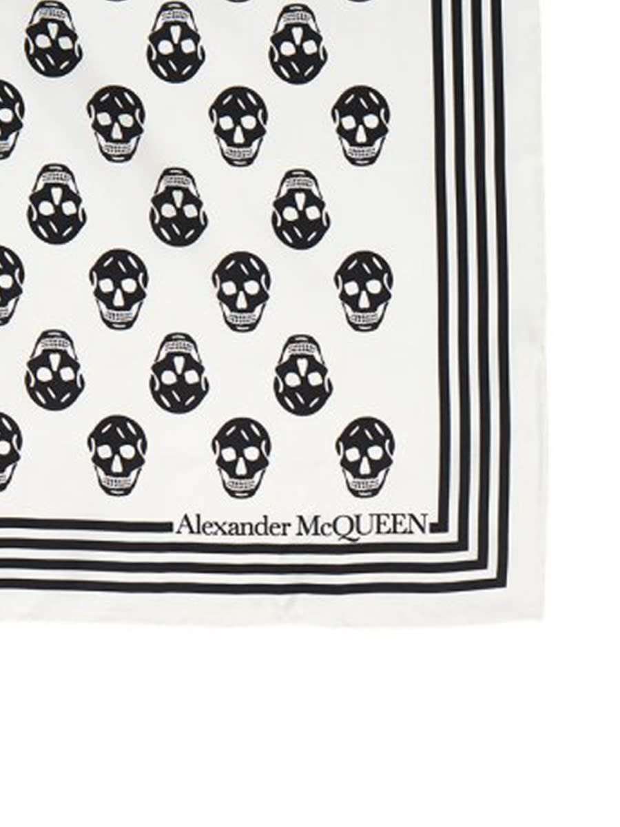 Shop Alexander Mcqueen Biker Skull Scarf In White