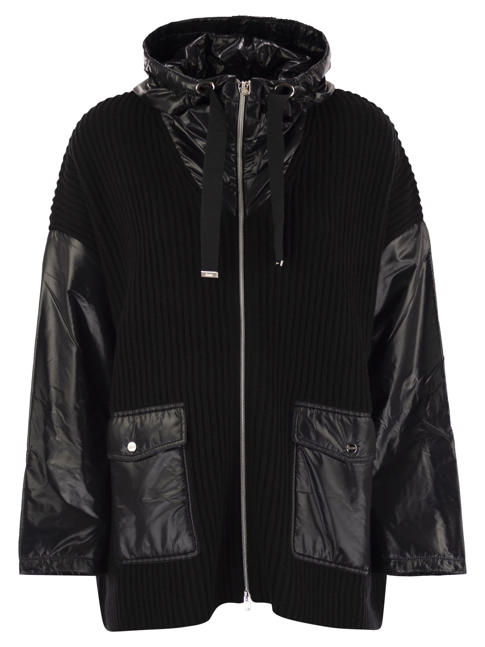 Resort Jacket In Wool And Ultralight Nylon