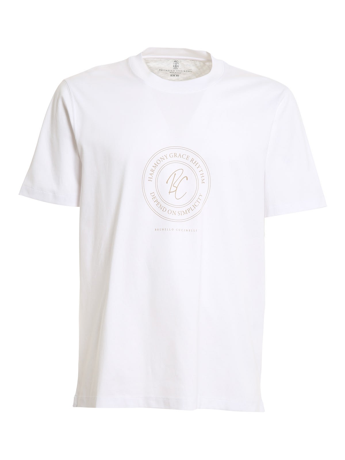 Brunello Cucinelli T-shirt Bianca Con Logo M0t618430cx624