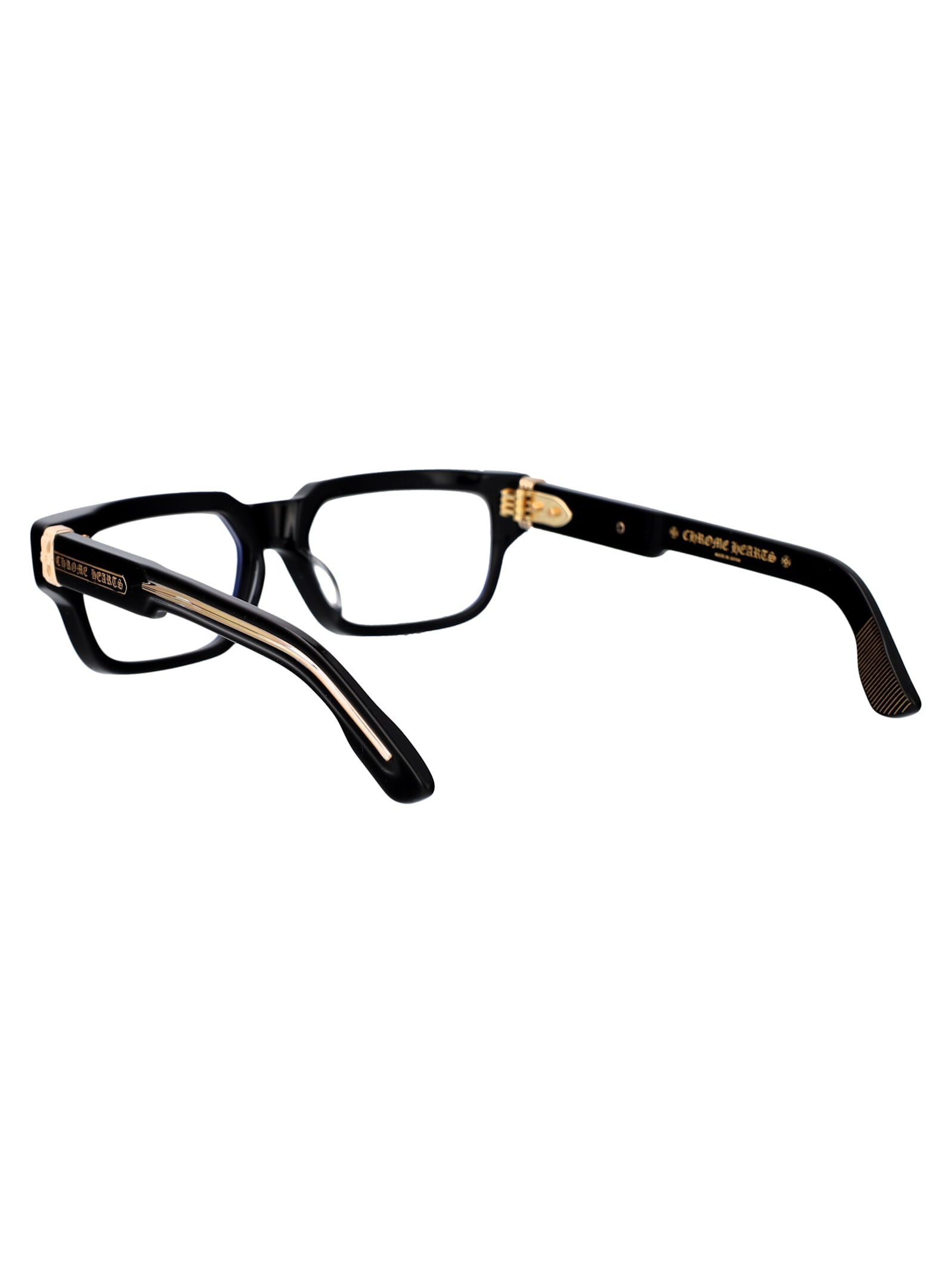 Shop Chrome Hearts 2 Thick Glasses In Black-18kgp