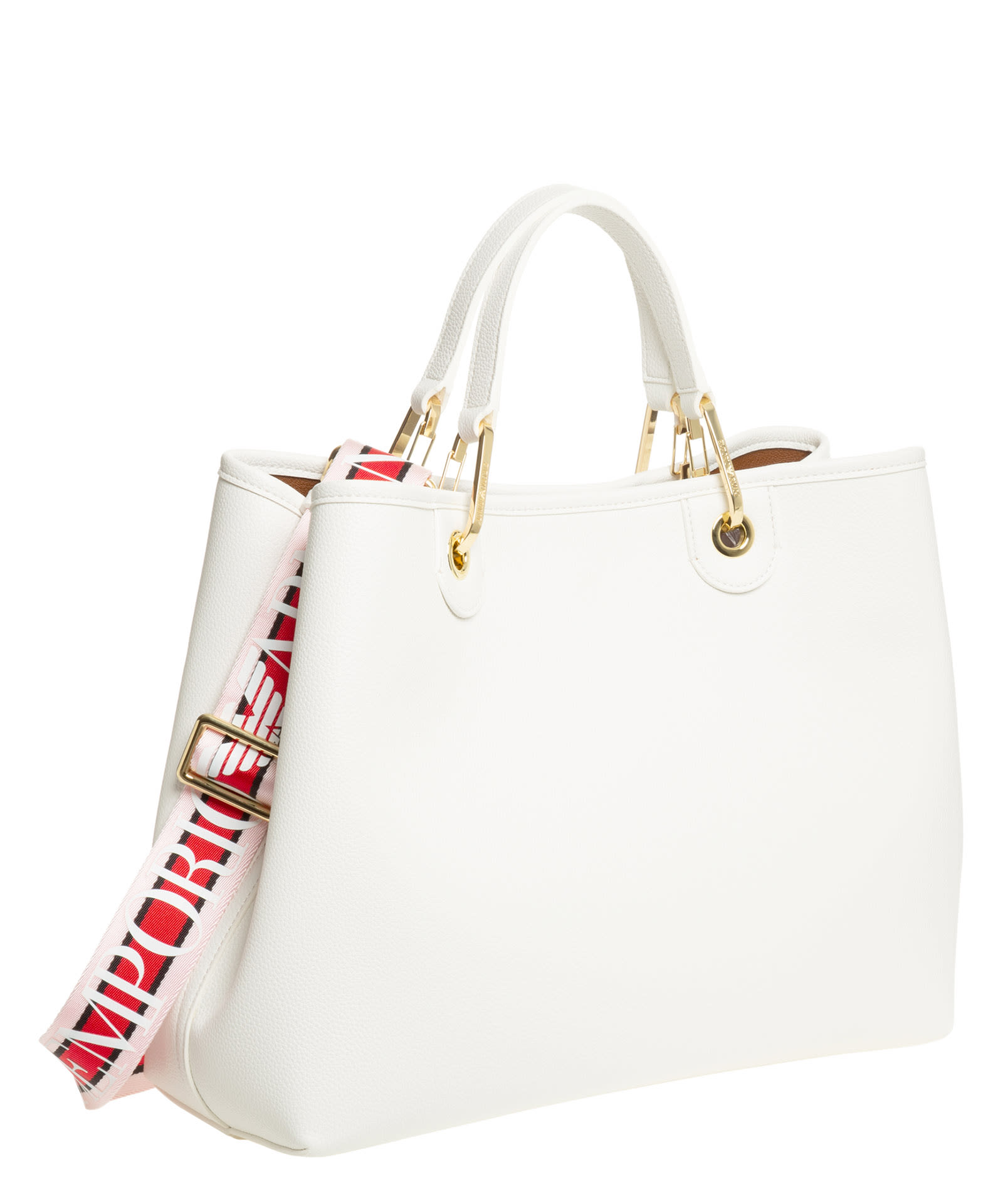 Shop Emporio Armani Myea Medium Medium Tote Bag In White