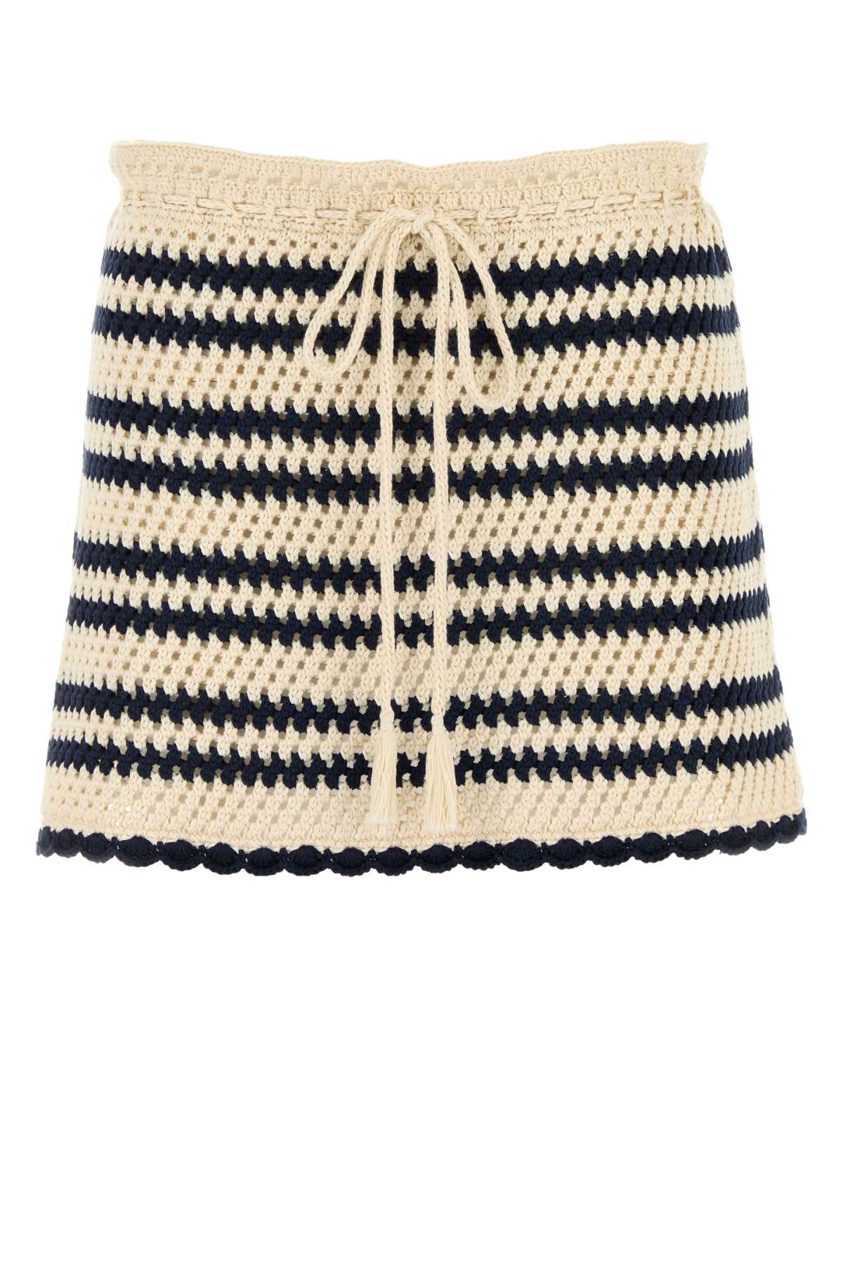 Miu Miu Two-tone Crochet Mini Skirt