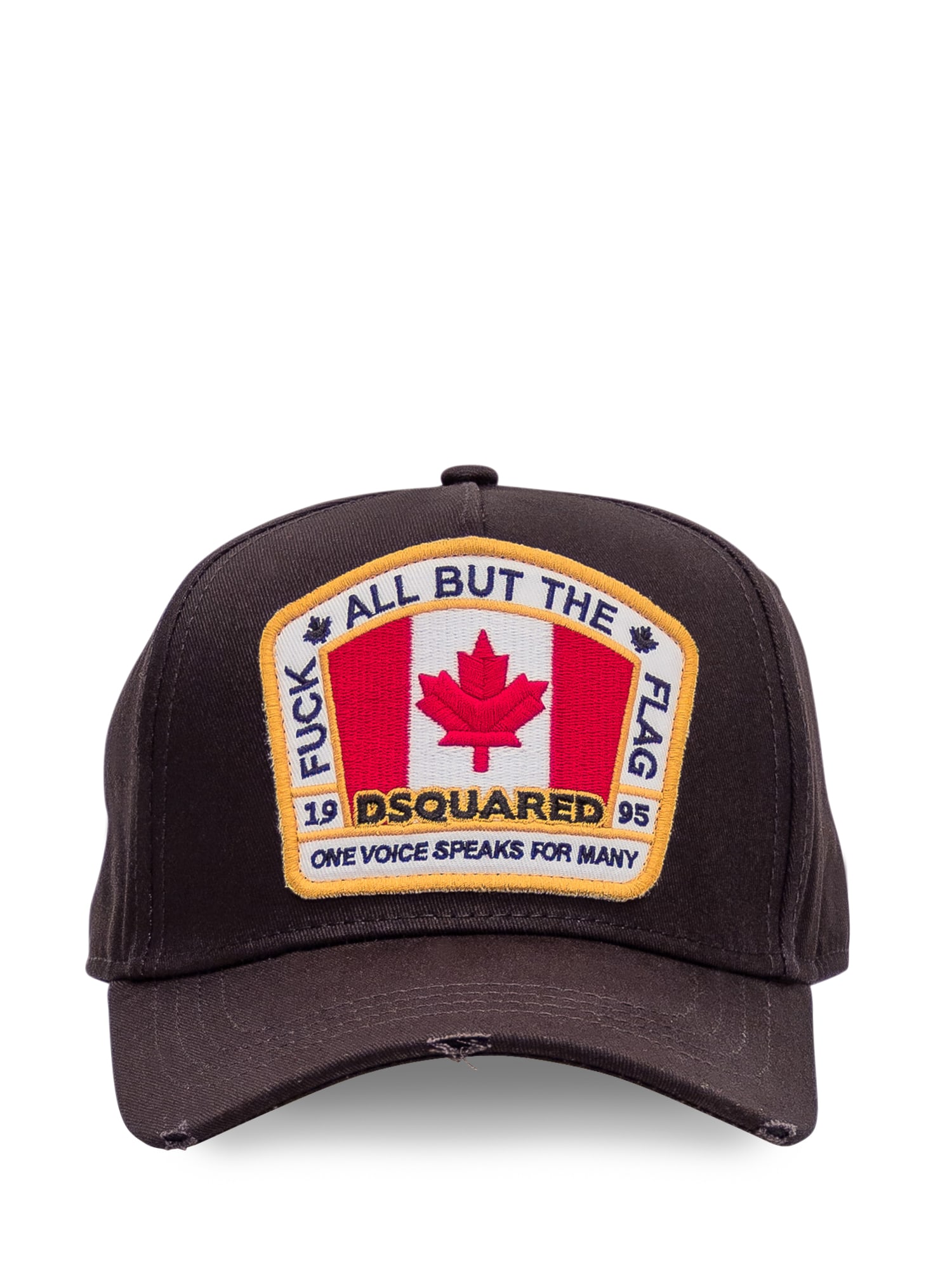 Shop Dsquared2 Fuck All But The Flag Baseball Cap In Nero