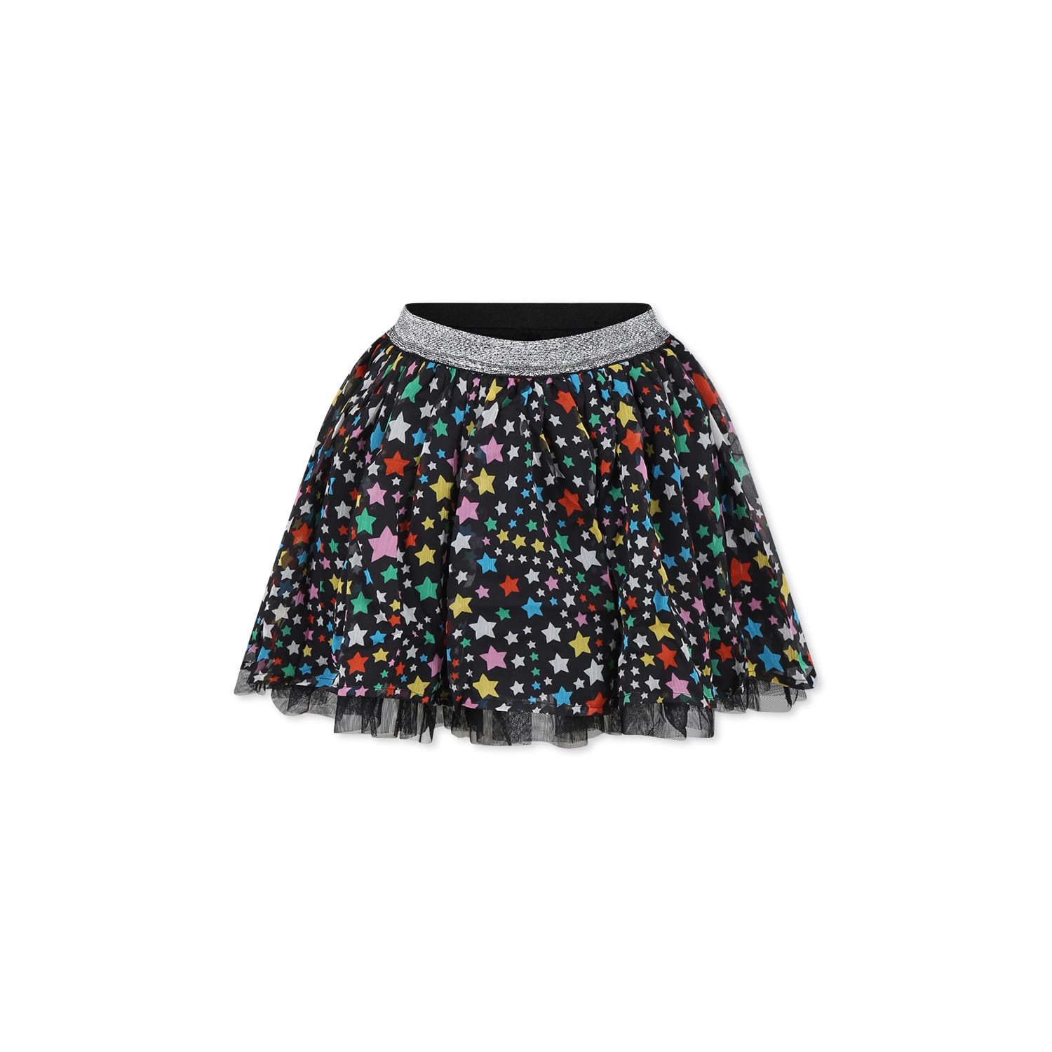 Stella Mccartney Black Skirt For Girl With Stars In Black