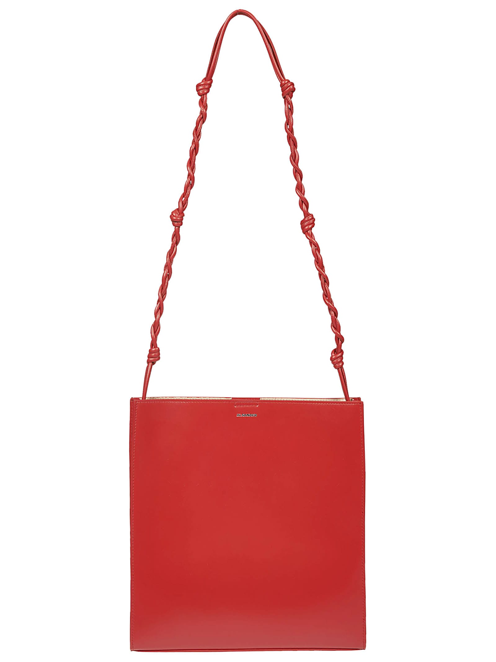 Jil Sander Logo Shopper Bag In Rosso