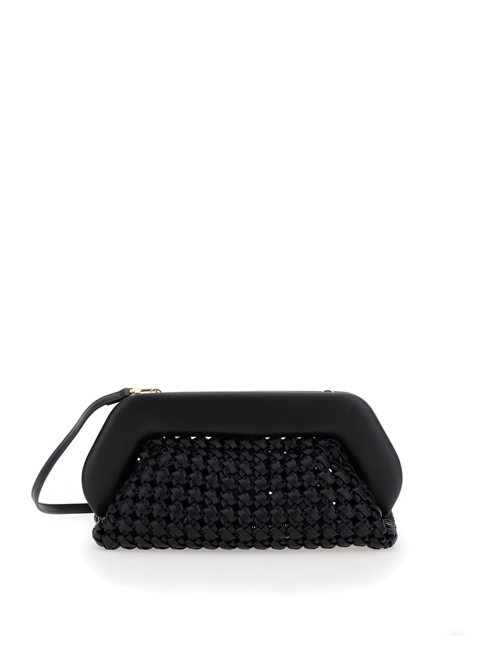 THEMOIRè bios Knots Black Clutch Bag With Braided Design In Eco Leather Woman