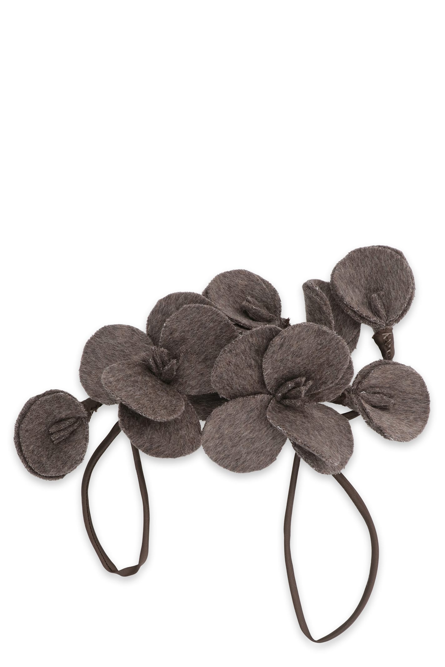 P.a.r.o.s.h Flower-shaped Wool Brooch In Gray
