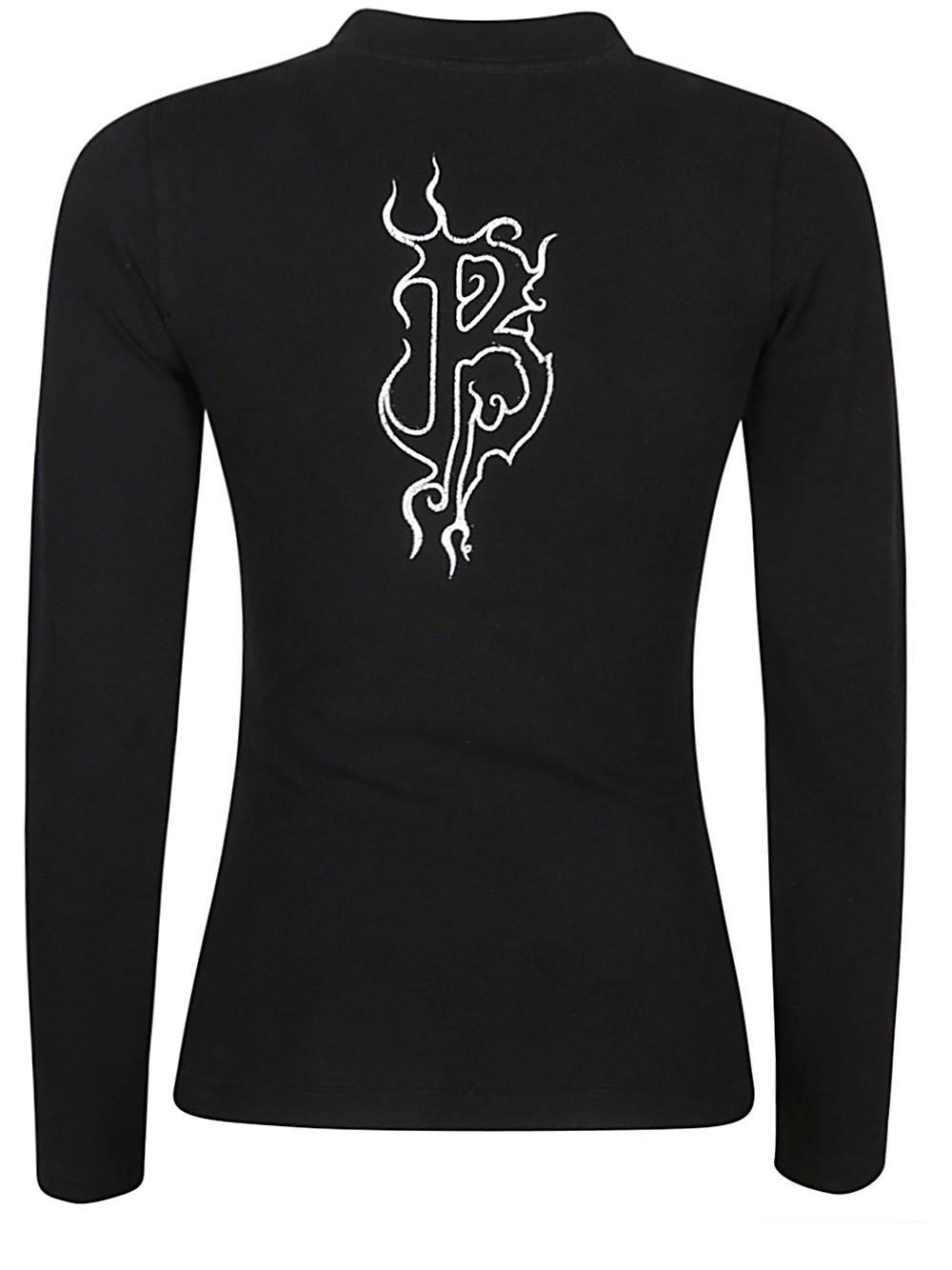 Shop Balenciaga Logo Printed Long-sleeve Top In Black