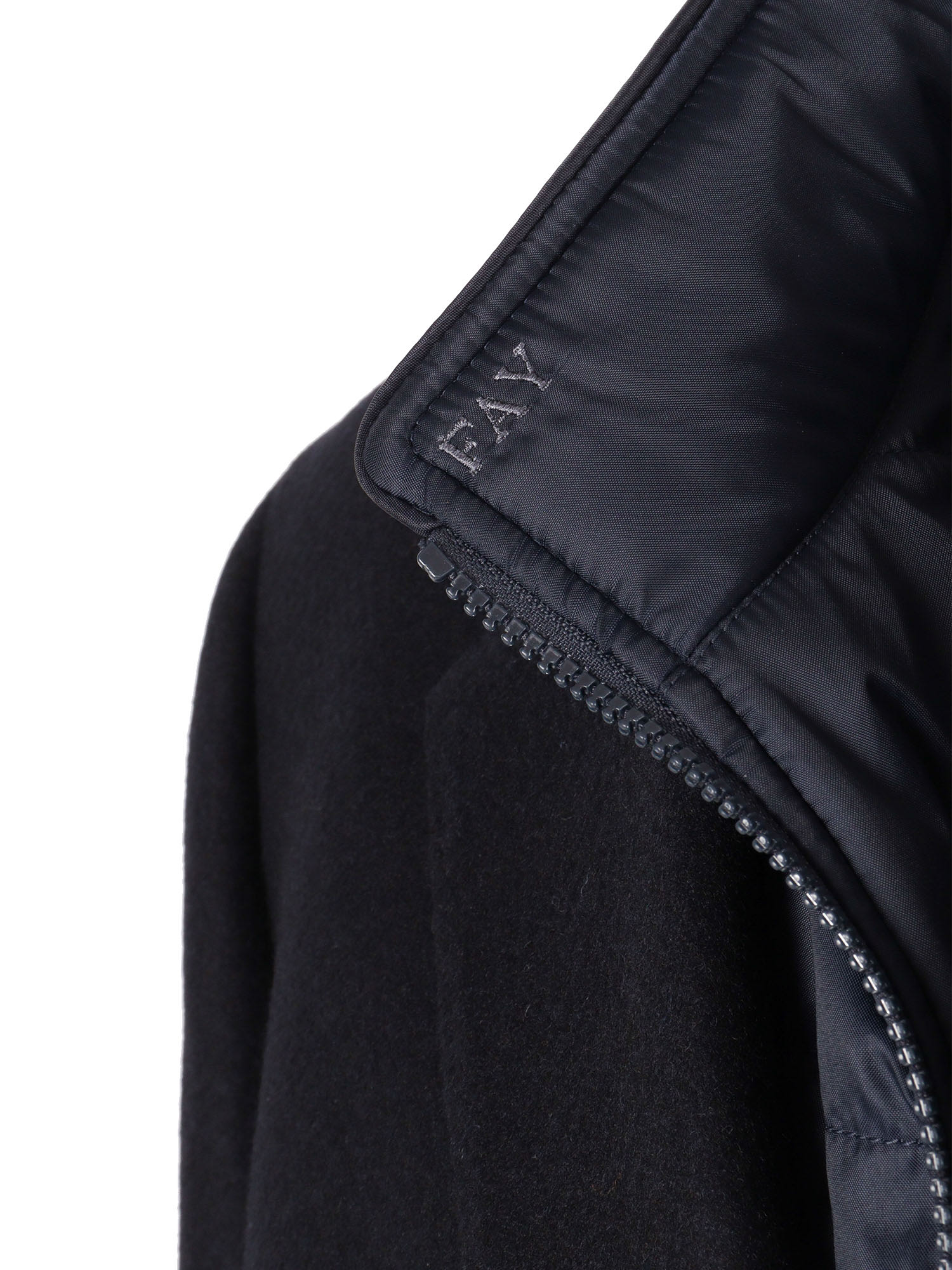 Fay Layered Navy Blue Coat With Button Fastening And Flap Pockets In Black