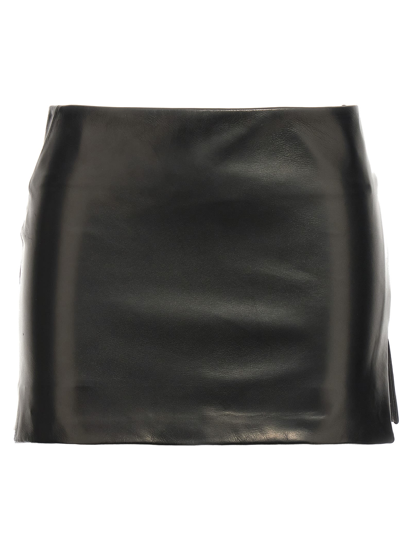 Ann Demeulemeester Magdalena Waxed Cotton Mini Skirt In Black