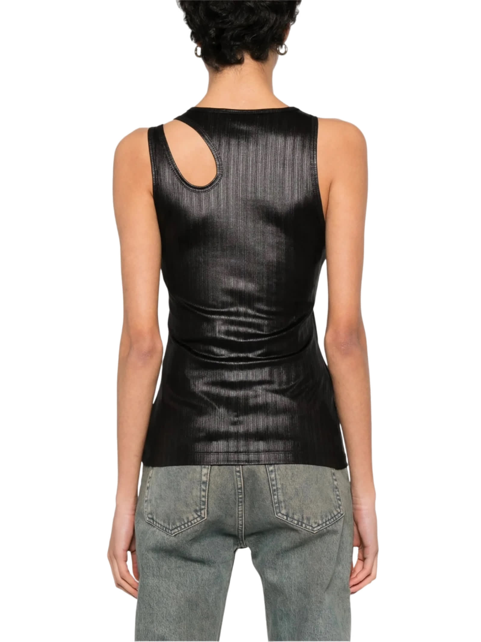 Shop Just Cavalli Black Sleeveless Top