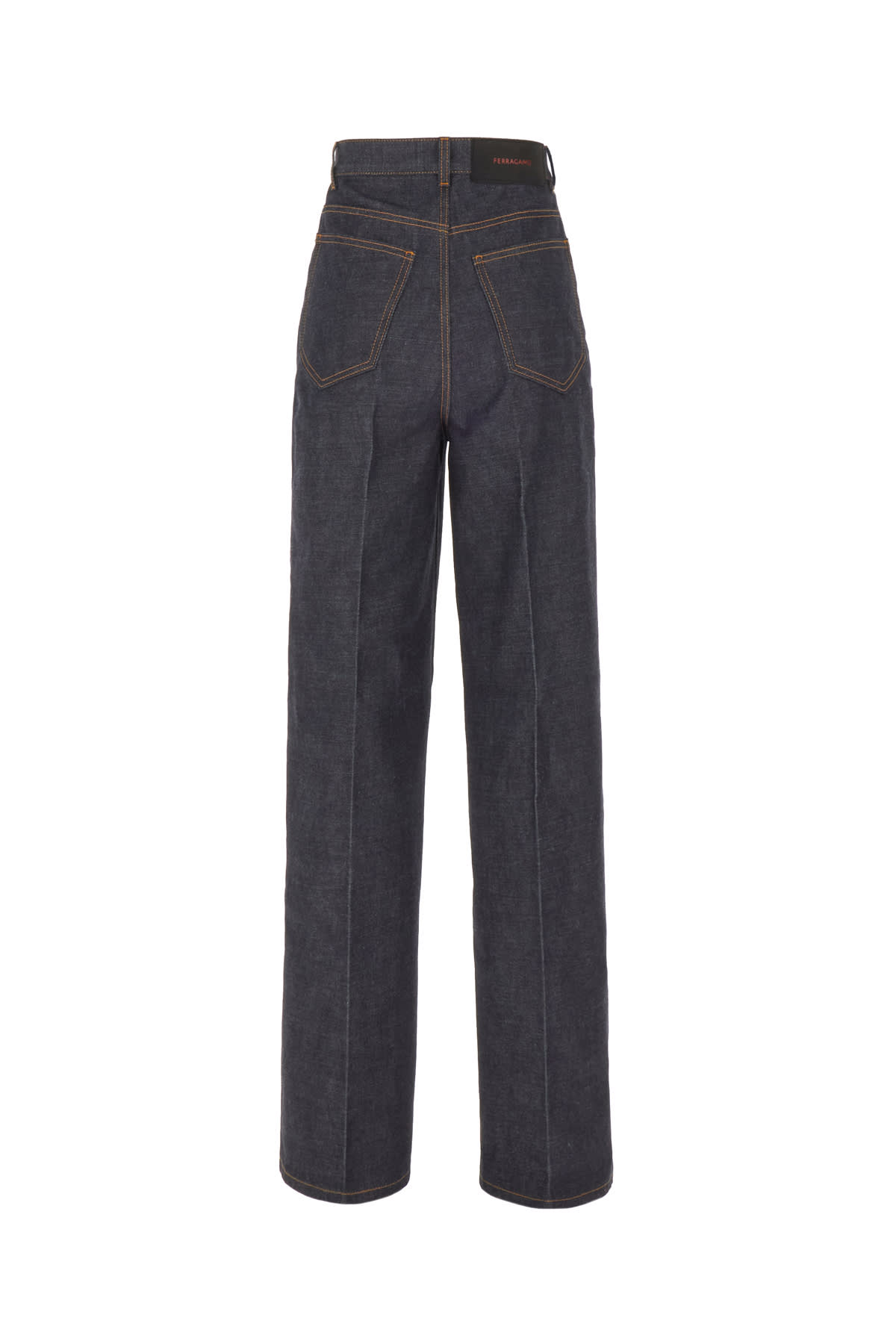 Shop Ferragamo Dark Blue Denim Jeans In Denim Scruo