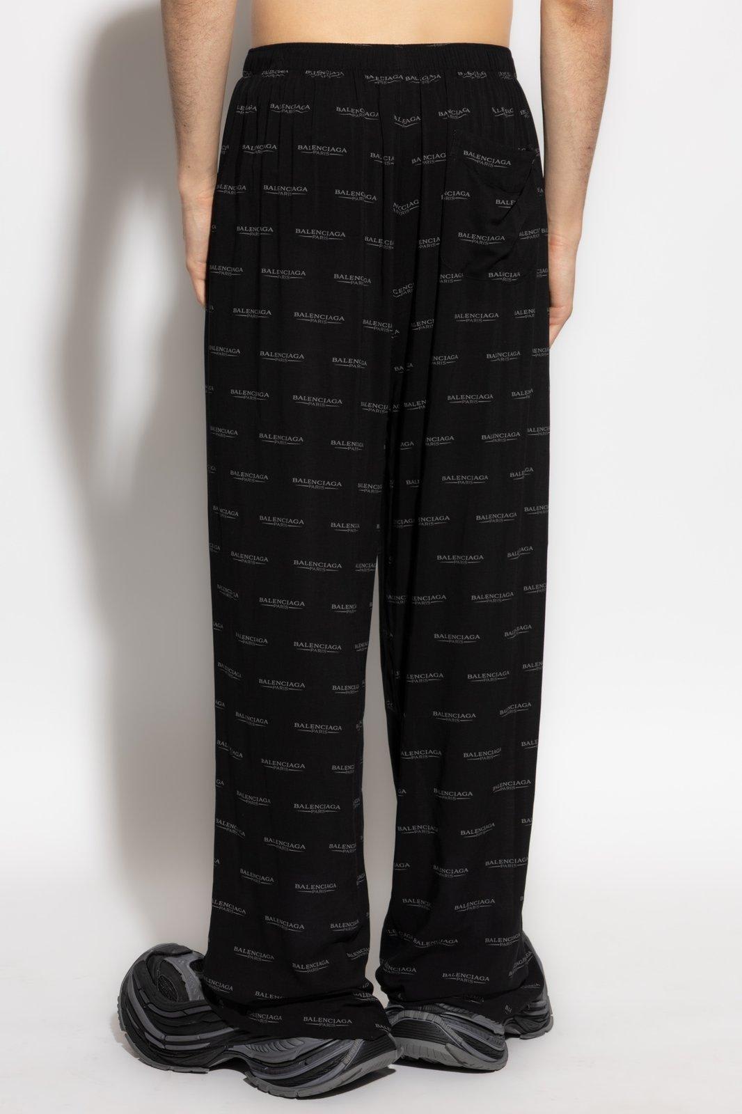 Balenciaga Monogram Loose Fitting Trousers In Black