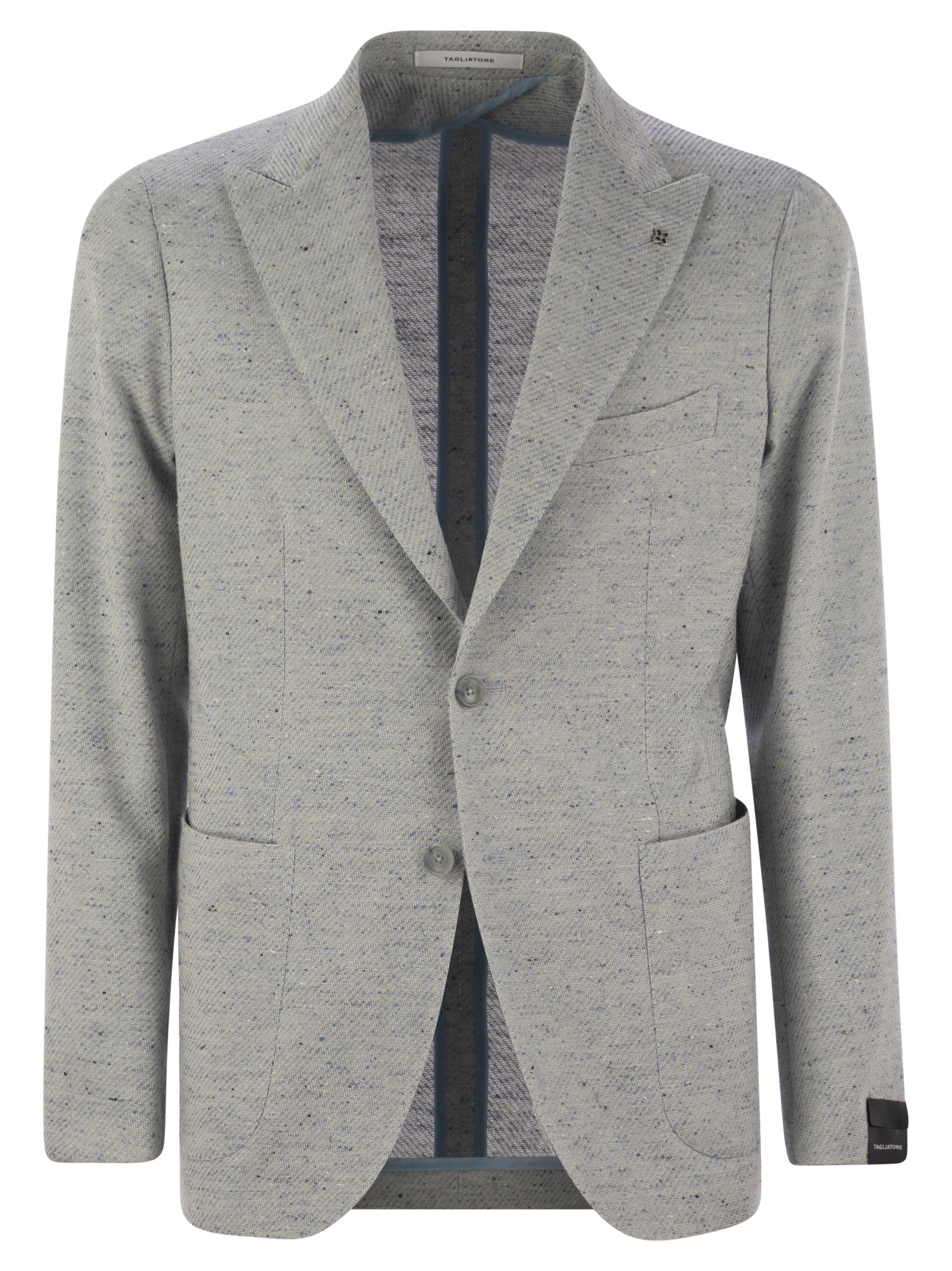 Tagliatore Men's Cotton, Silk And Stretch Wool Jacket In Light Blue