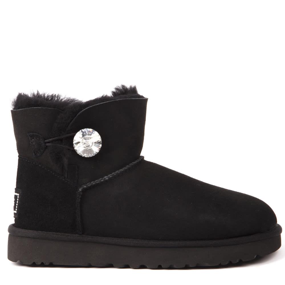 UGG Mini Bailey Black Suede Ankle Boots