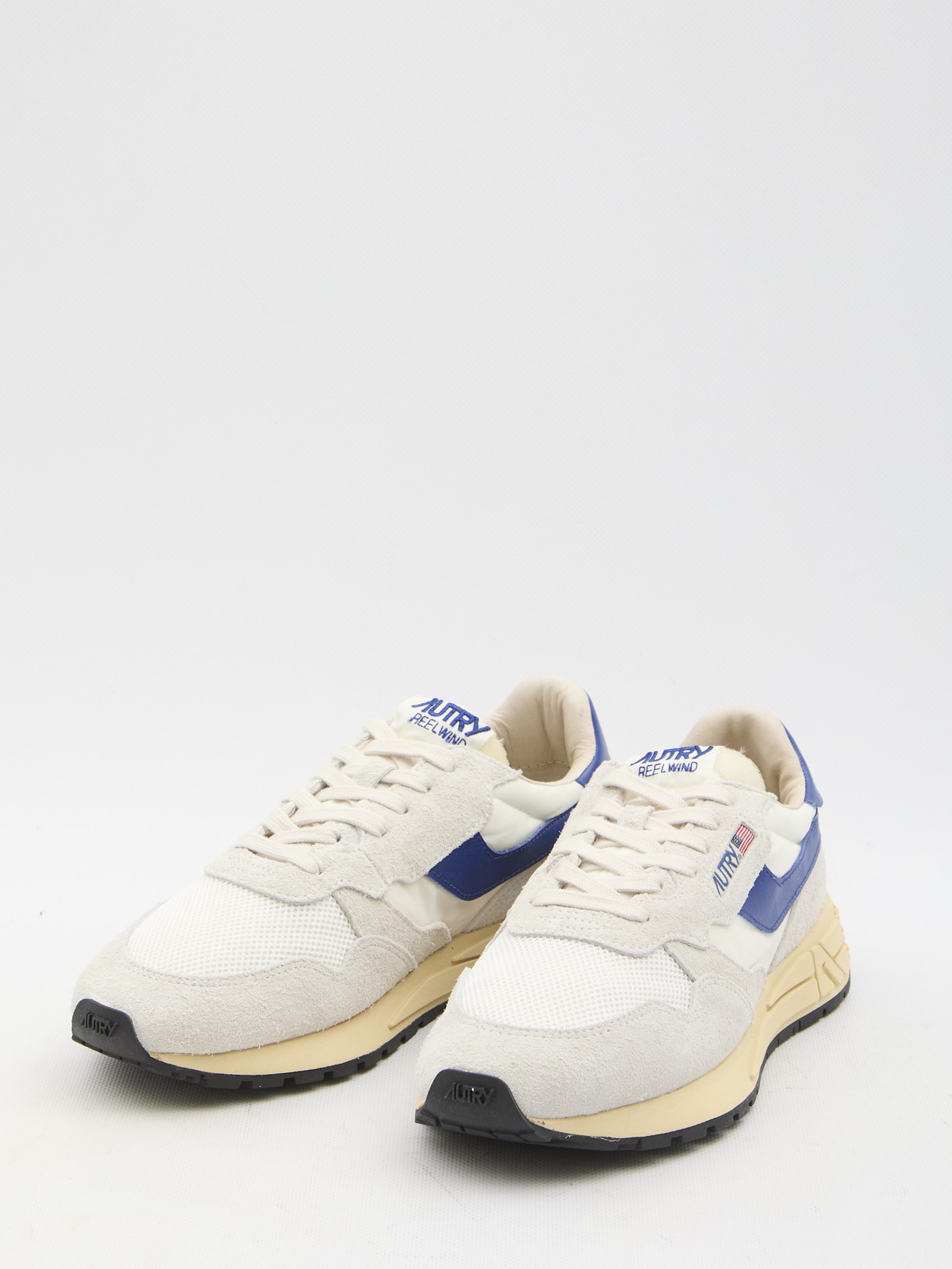 Autry 'reelwind Super Vintage' Grey Sneakers With Logo Patch On The Tongue And Contrasting Heel In White