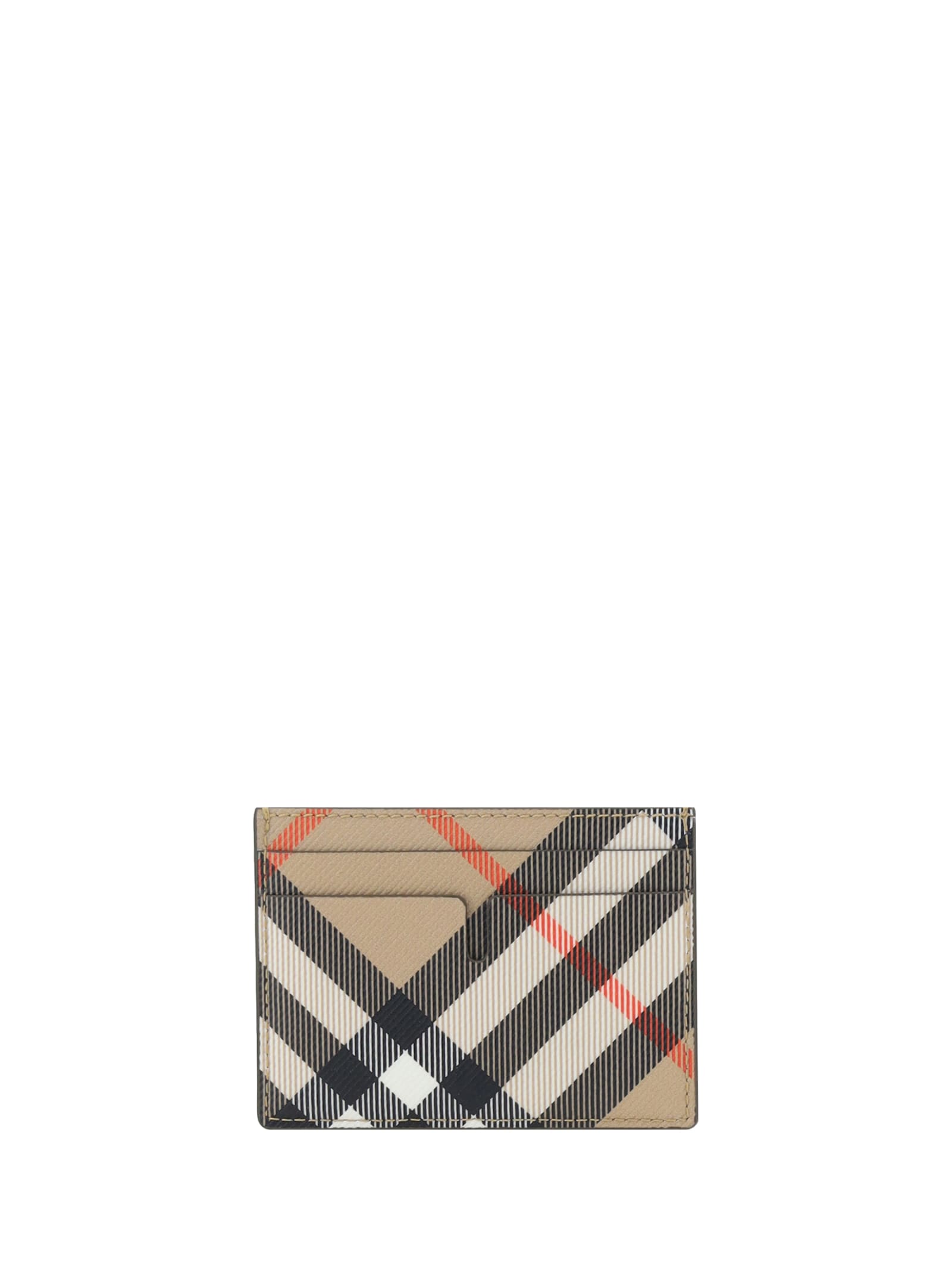 Shop Burberry Card Holder In Sand