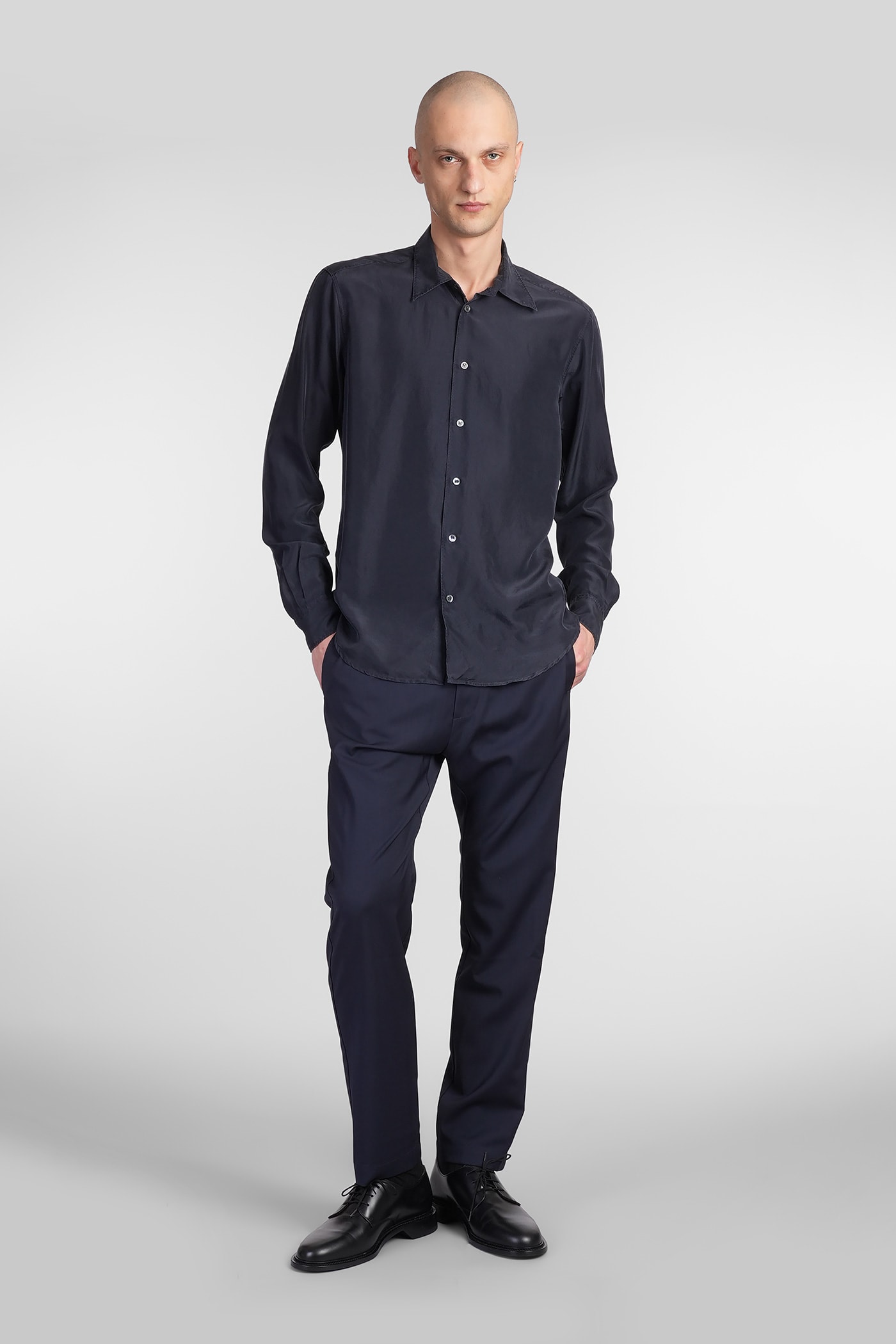 BARENA VENEZIA MARIDOLA SHIRT IN BLUE SILK 