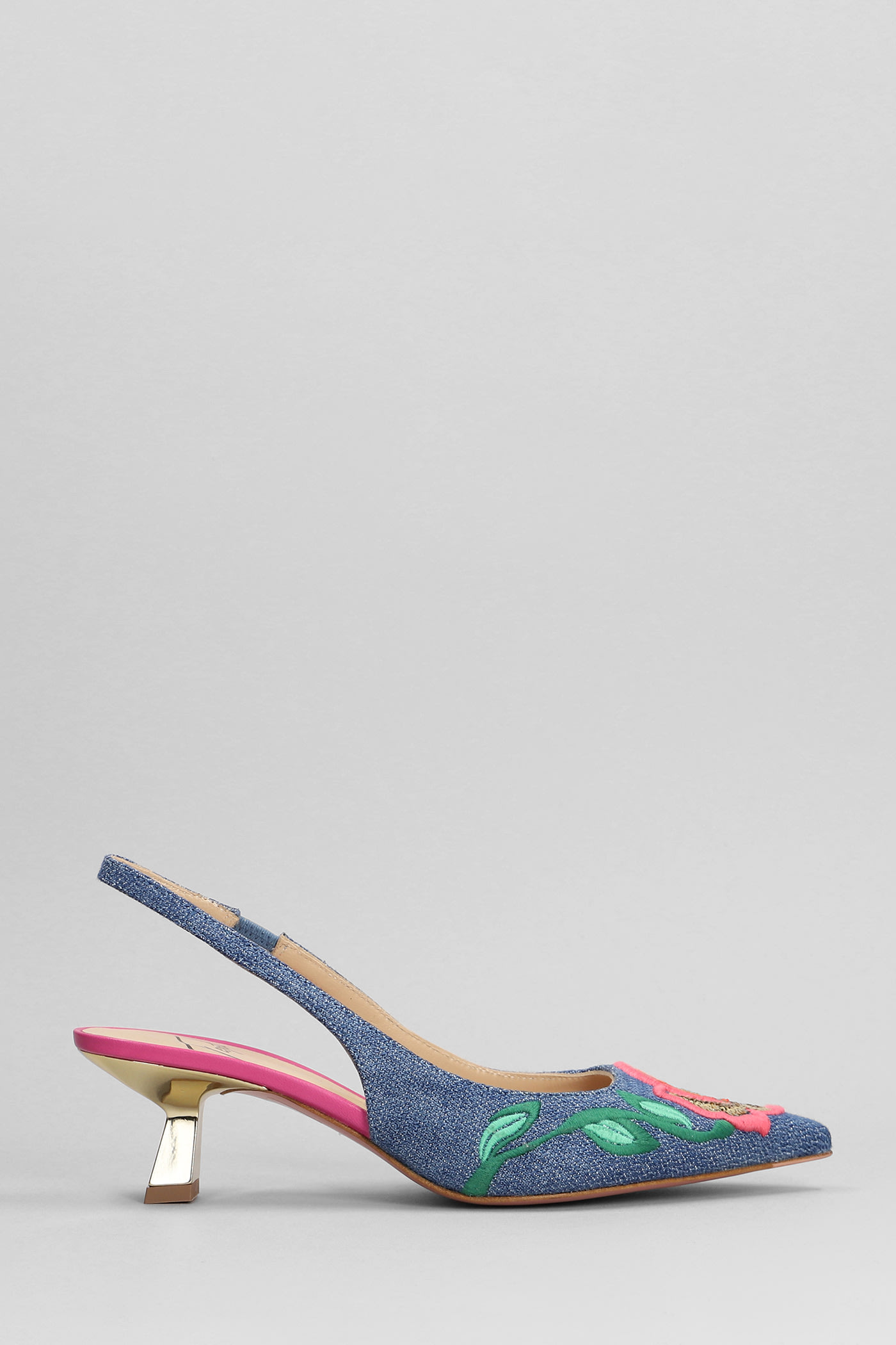 Leonel Pumps In Blue Canvas