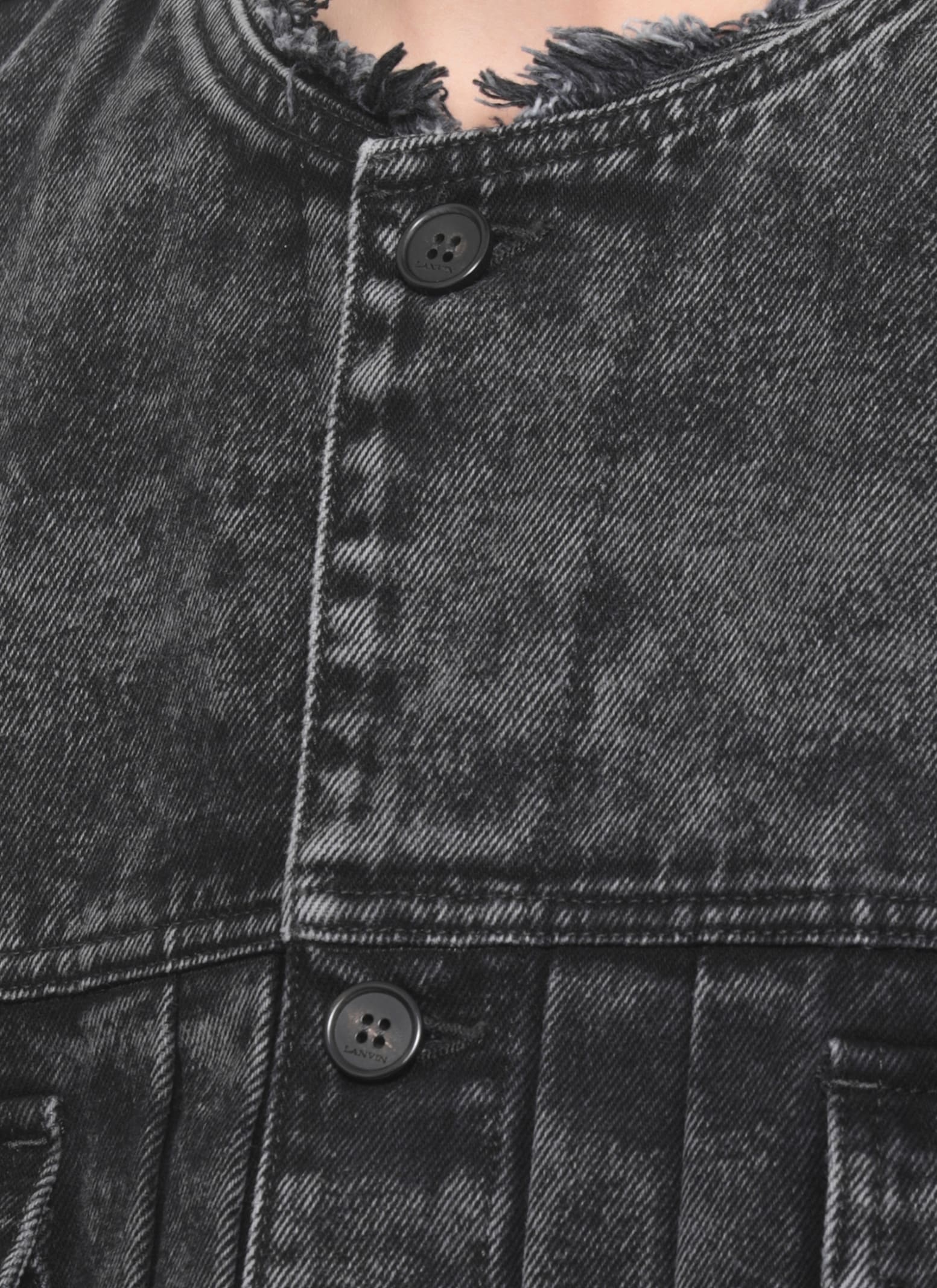 Lanvin Denim Collarless Jacket Clothing In Black