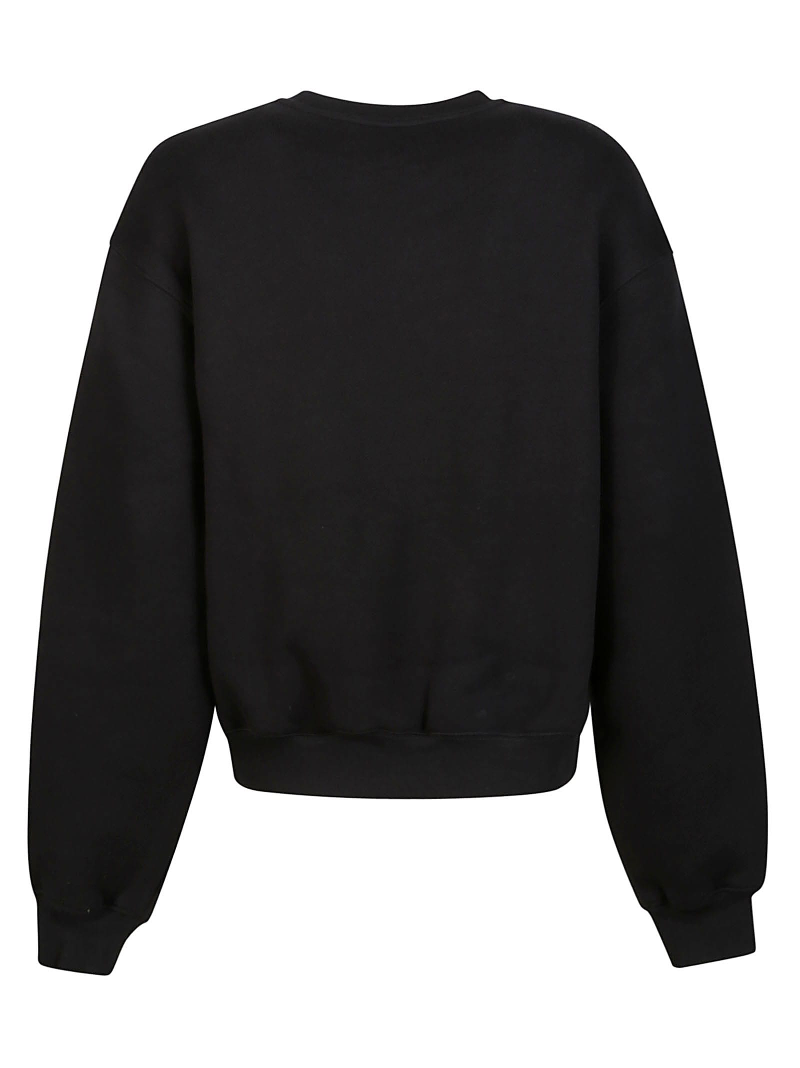 Shop Alexander Wang T Puff Paint Logo Essentail Terry Sweatshirt In Black