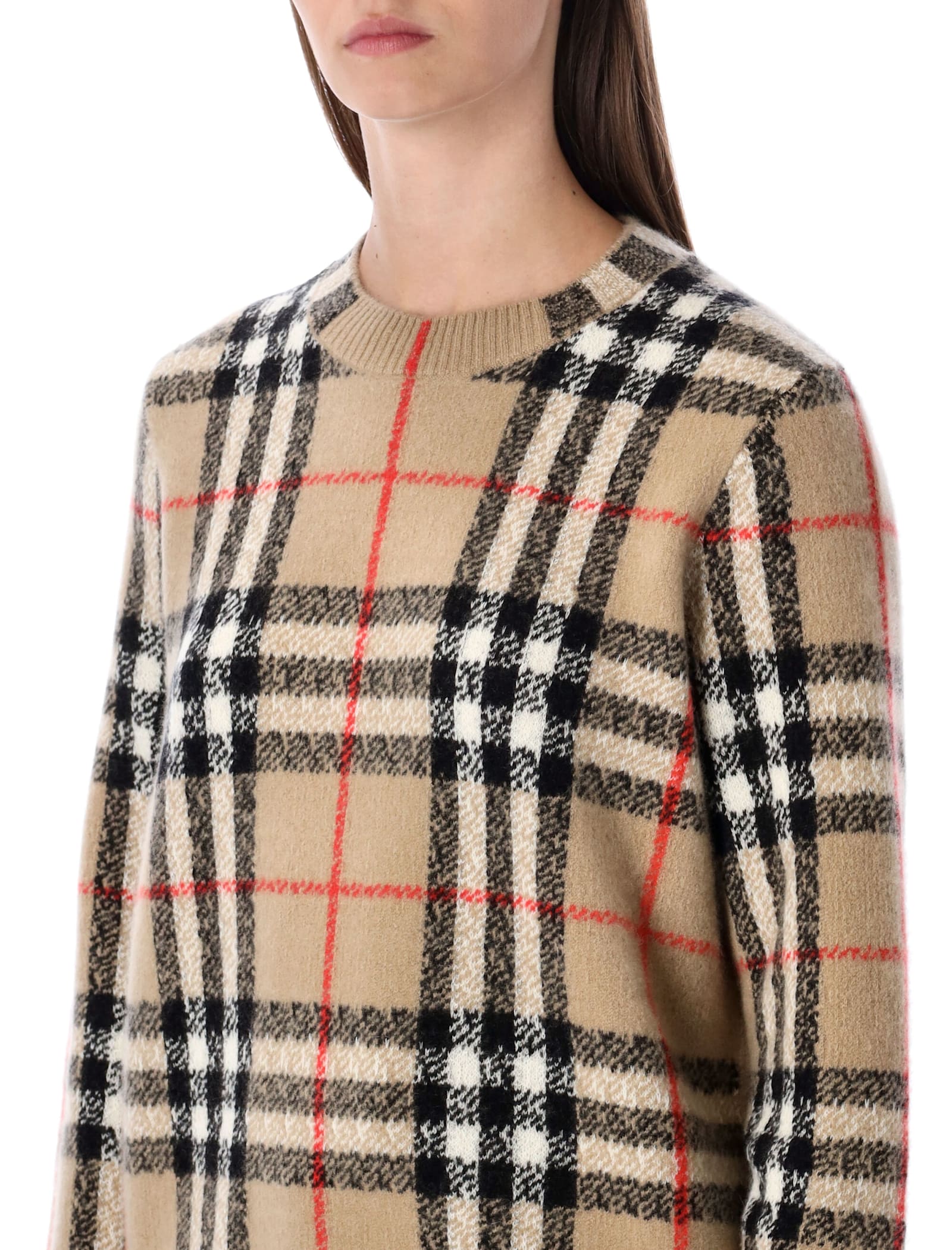Burberry London Check Wool-cashmere Sweater In Brown