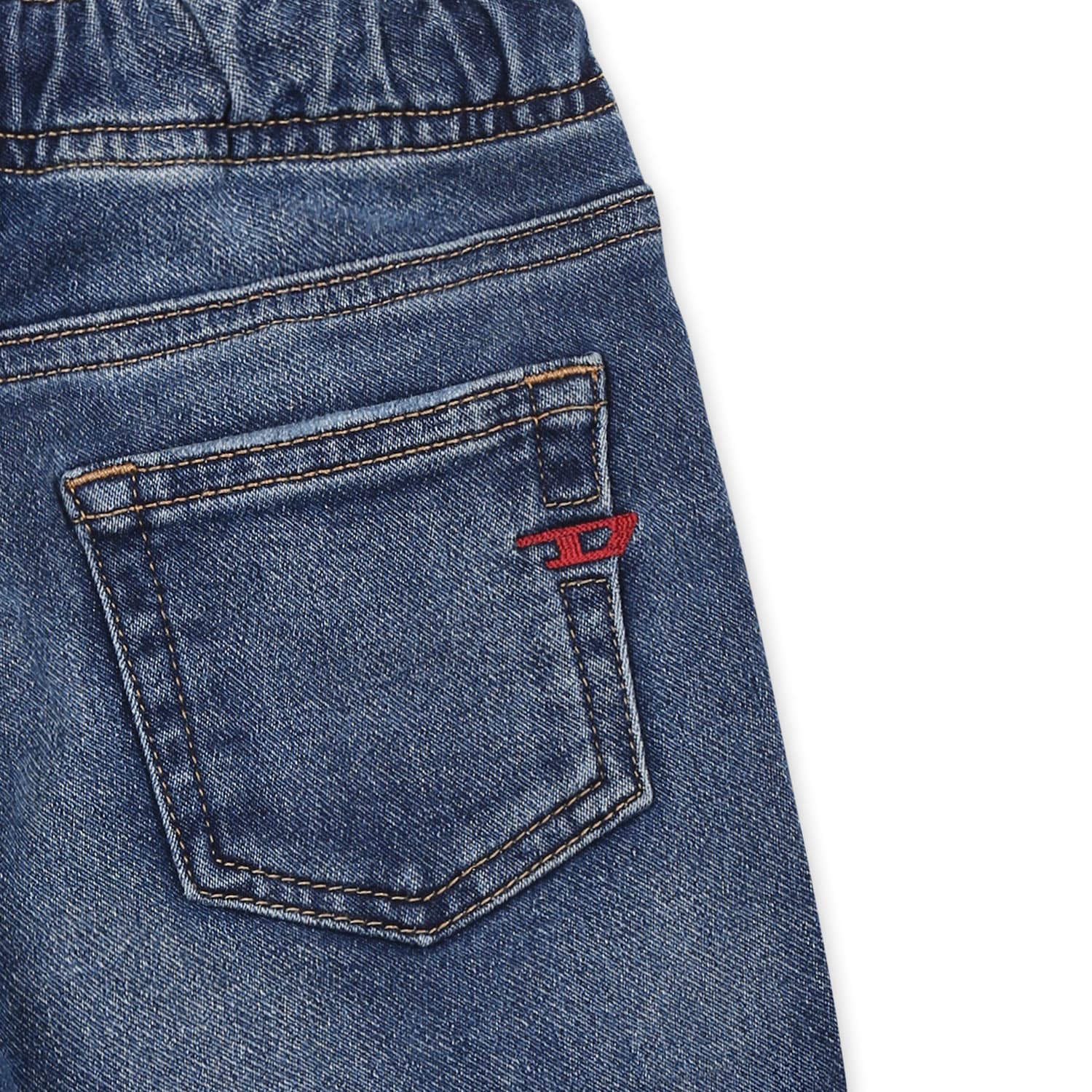 Diesel Blue Jeans For Baby Boy With Logo In Denim