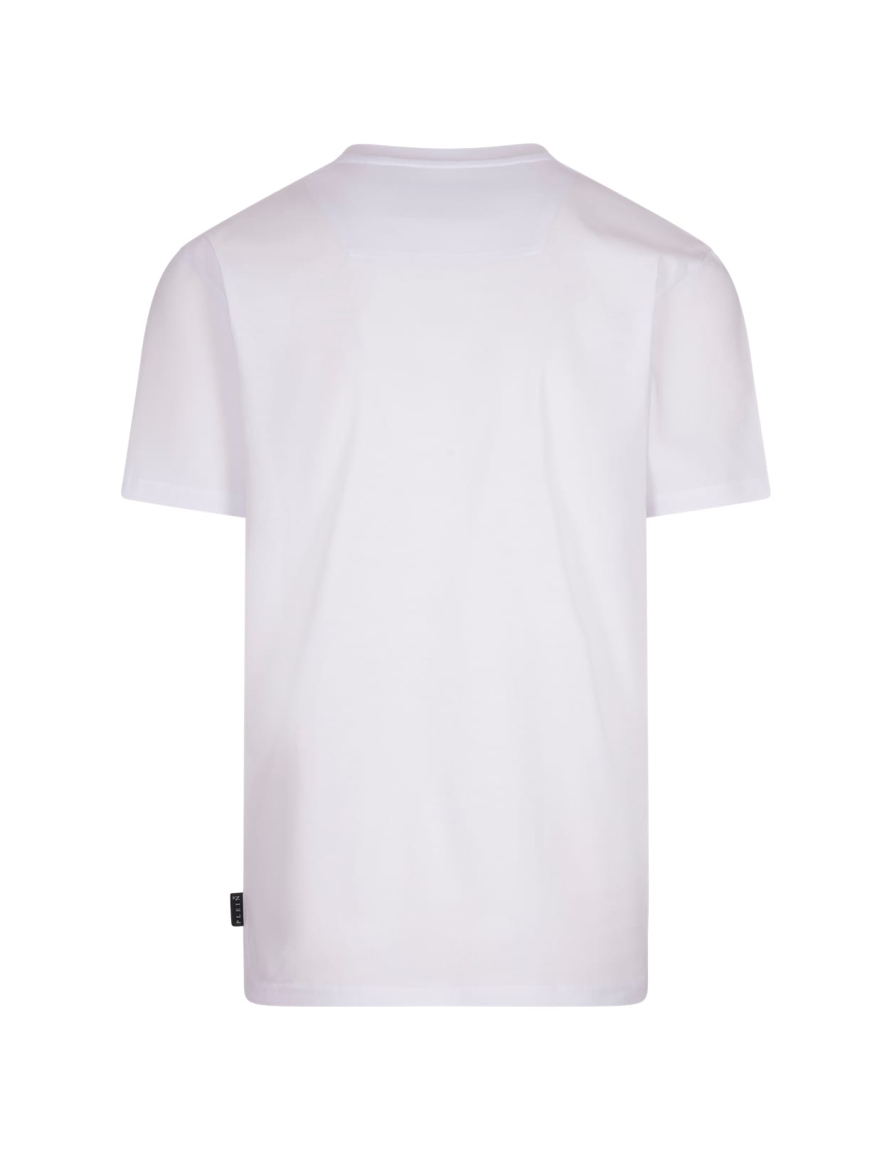 Shop Philipp Plein White Ss Gothic Plein V-neck T-shirt